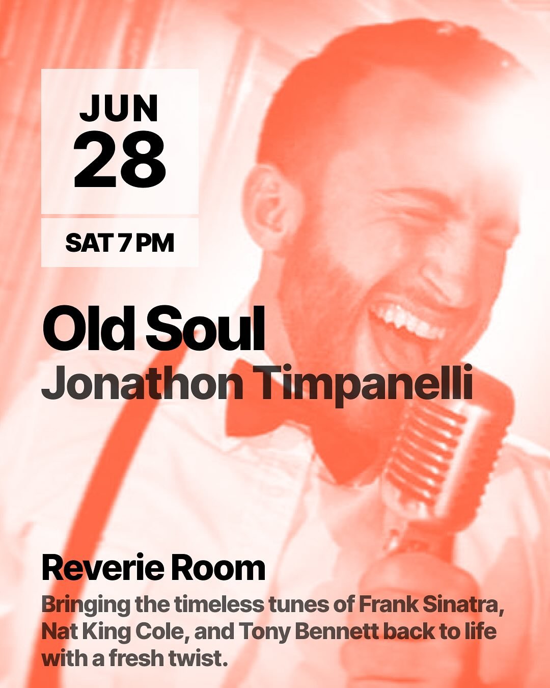 🎤 OLD SOUL
 Sat, June 28 | 7PM
 @reverieroomnyc | 163 W 72nd St
 🎟 $30 | $10 bodega minimum
The voice is smooth. The style? Classic. The vibe? Unforgettable.
Join Jonathon Timpanelli for Old Soul&mdash;a night of timeless tunes and pitch-perfect im