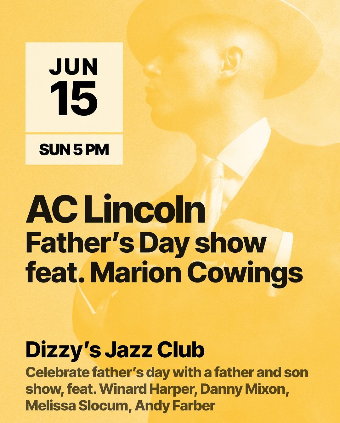 Celebrate Father&rsquo;s Day with Jazz, Joy, and Legacy
 Sunday, June 15 | 5PM &amp; 7:30PM
 @dizzysjazzclub
This Father&rsquo;s Day, experience the heart and soul of jazz with Like Father Like Son&mdash;a swinging, feel-good evening featuring legend