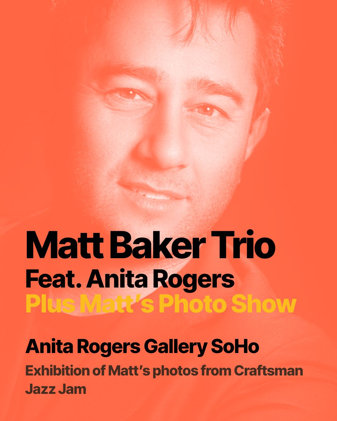 Matt Baker Trio and Exhibit of Matt's Photo Work