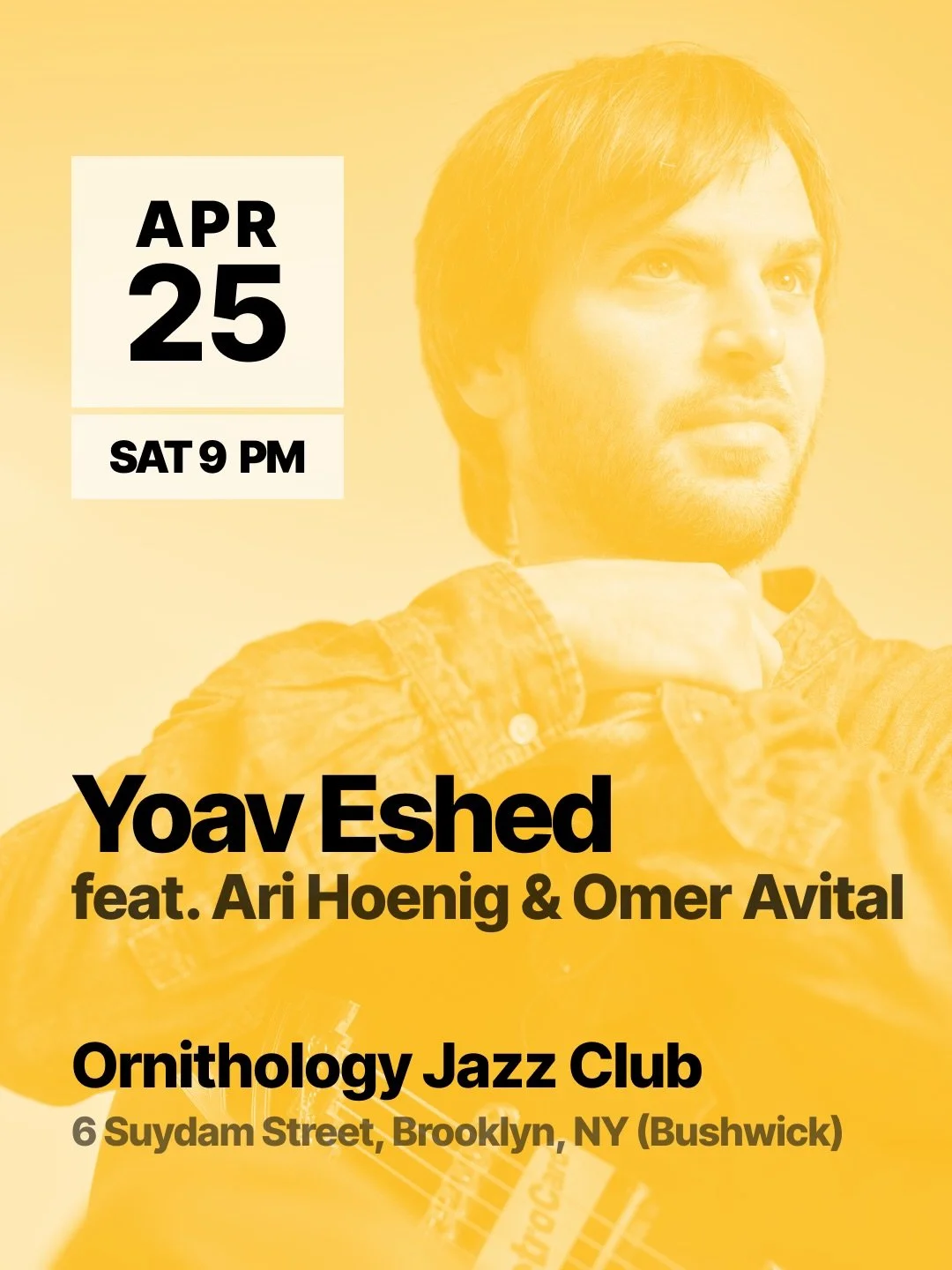 At Night at the Triad 8, Yoav Eshed played an original composition called Remember That Space? &mdash; guitar, then piano, then strings entering so late and so tenderly that the room held its breath before it let itself feel it. One of the most tende