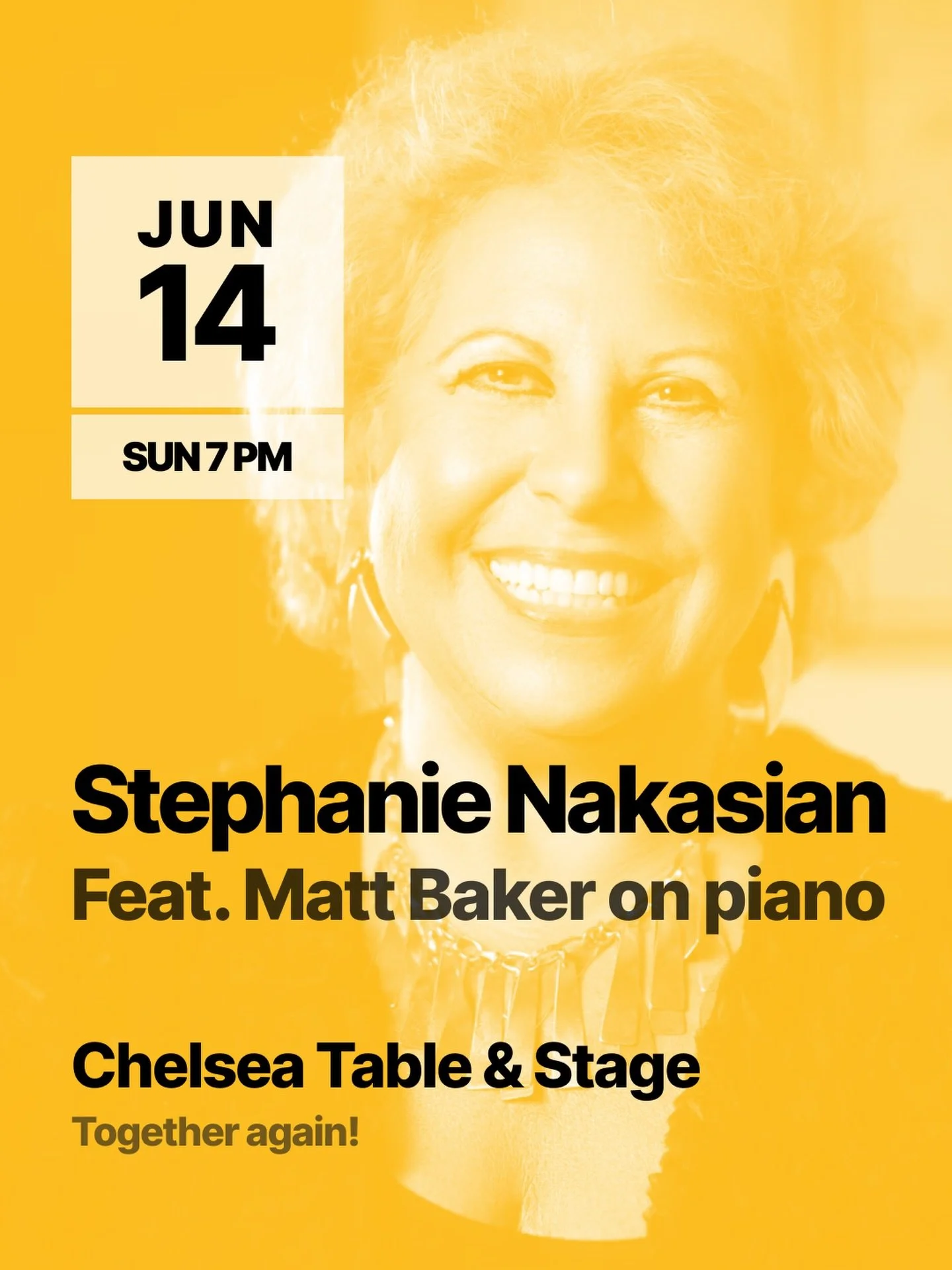 Stephanie Nakasian&rsquo;s bi-annual visits to Chelsea Table + Stage are one of the most reliably extraordinary evenings in New York.

Listed in the Biographical Encyclopedia of Jazz as one of the world&rsquo;s leading jazz singers, Stephanie has per