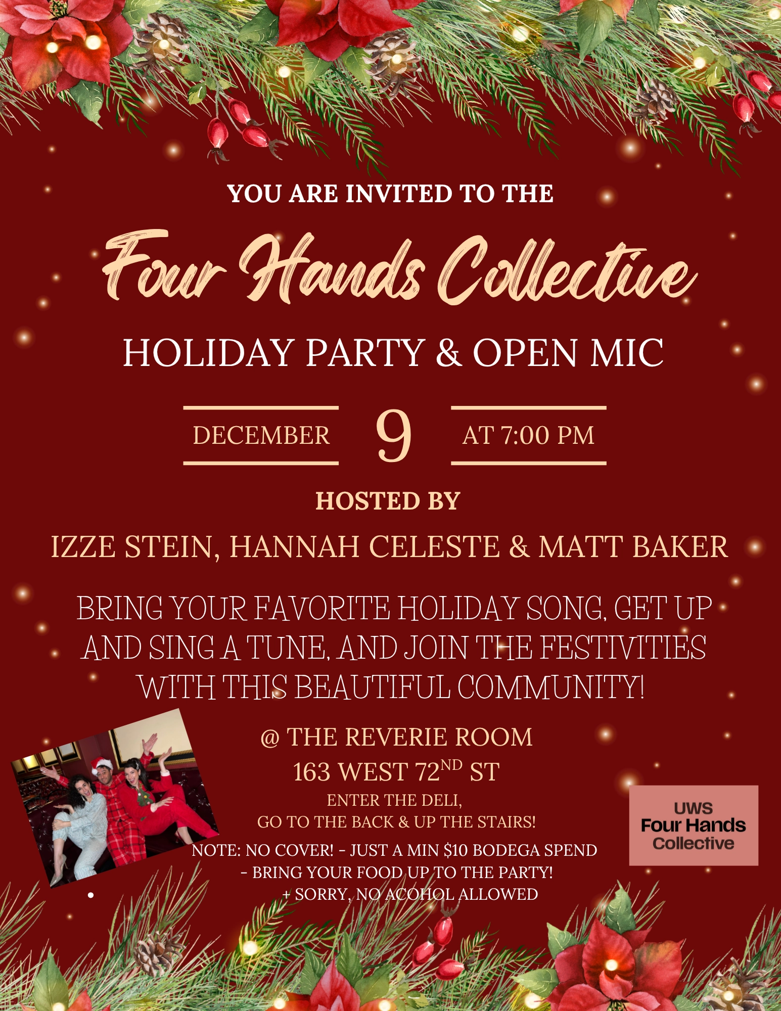 Four Hands Collective Holiday Party/Open Mic