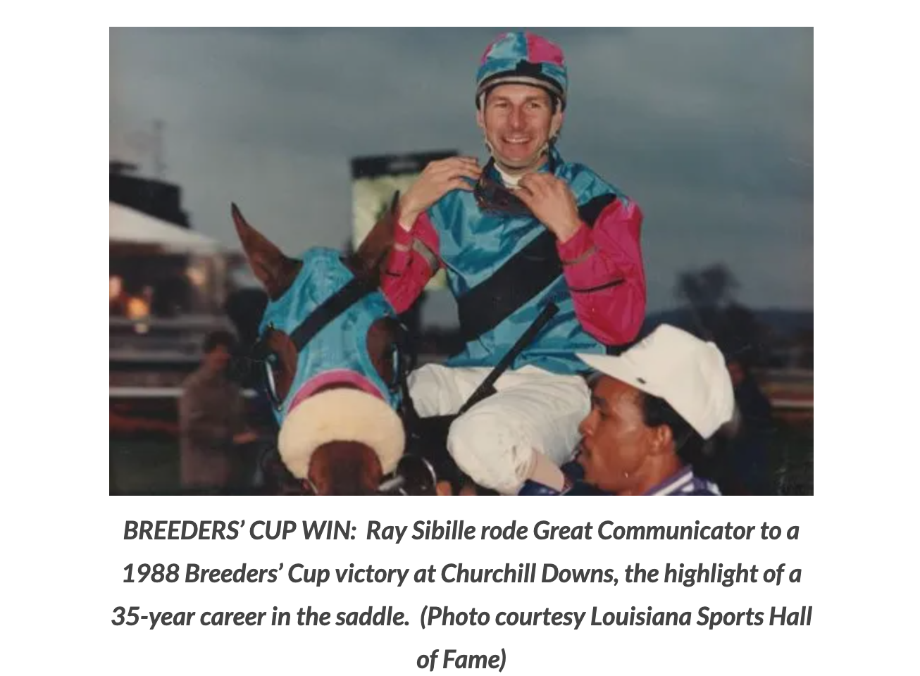 Sibille wanted a jockey’s life, and made the most of it on the national scene
