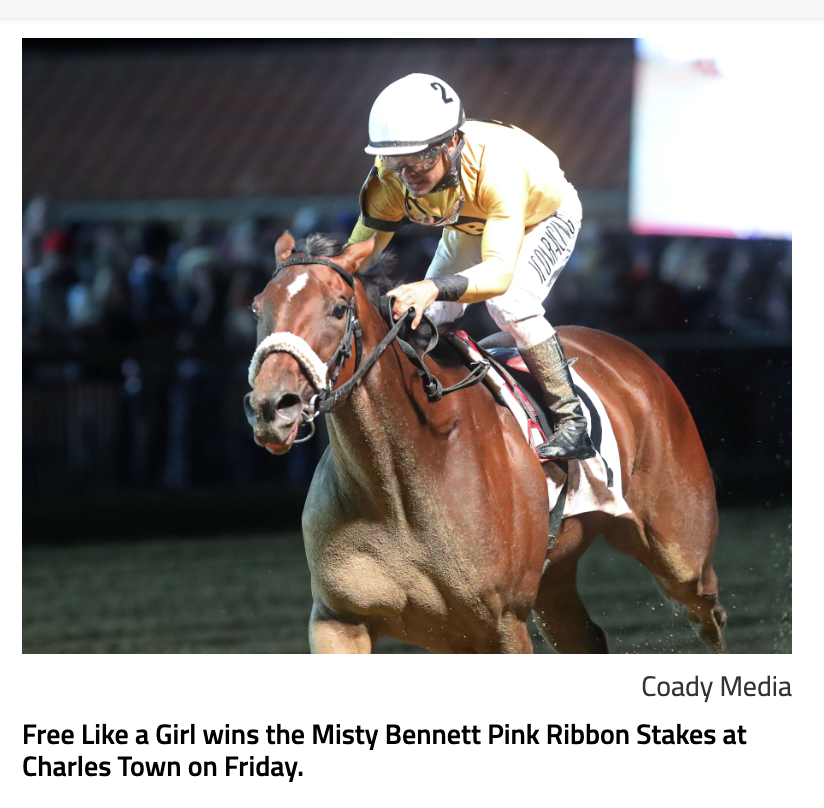 Free Like a Girl tops all Louisiana-bred earners with Misty Bennett Pink Ribbon win