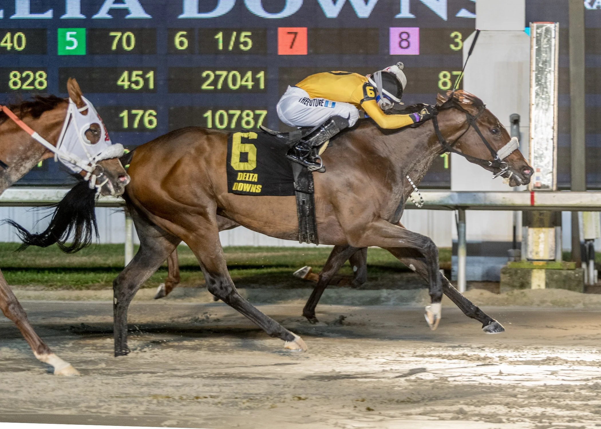 FREE LIKE A GIRL DIGS IN FOR GUTSY VICTORY IN THE TREASURE CHEST STAKES AT DELTA DOWNS