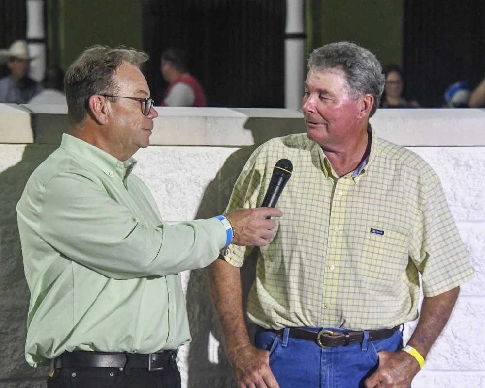 LTBA Executive director, Roger Heitzmann, talks to Jay Adcock, son of honoree Joe Adcock.