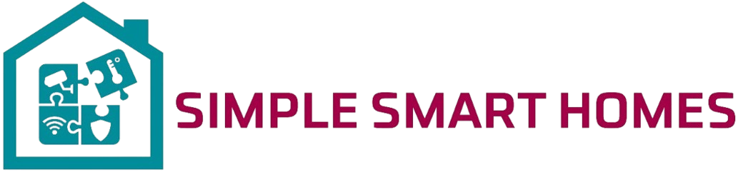 Logo for Simple Smart Homes with a house outline and puzzle pieces.