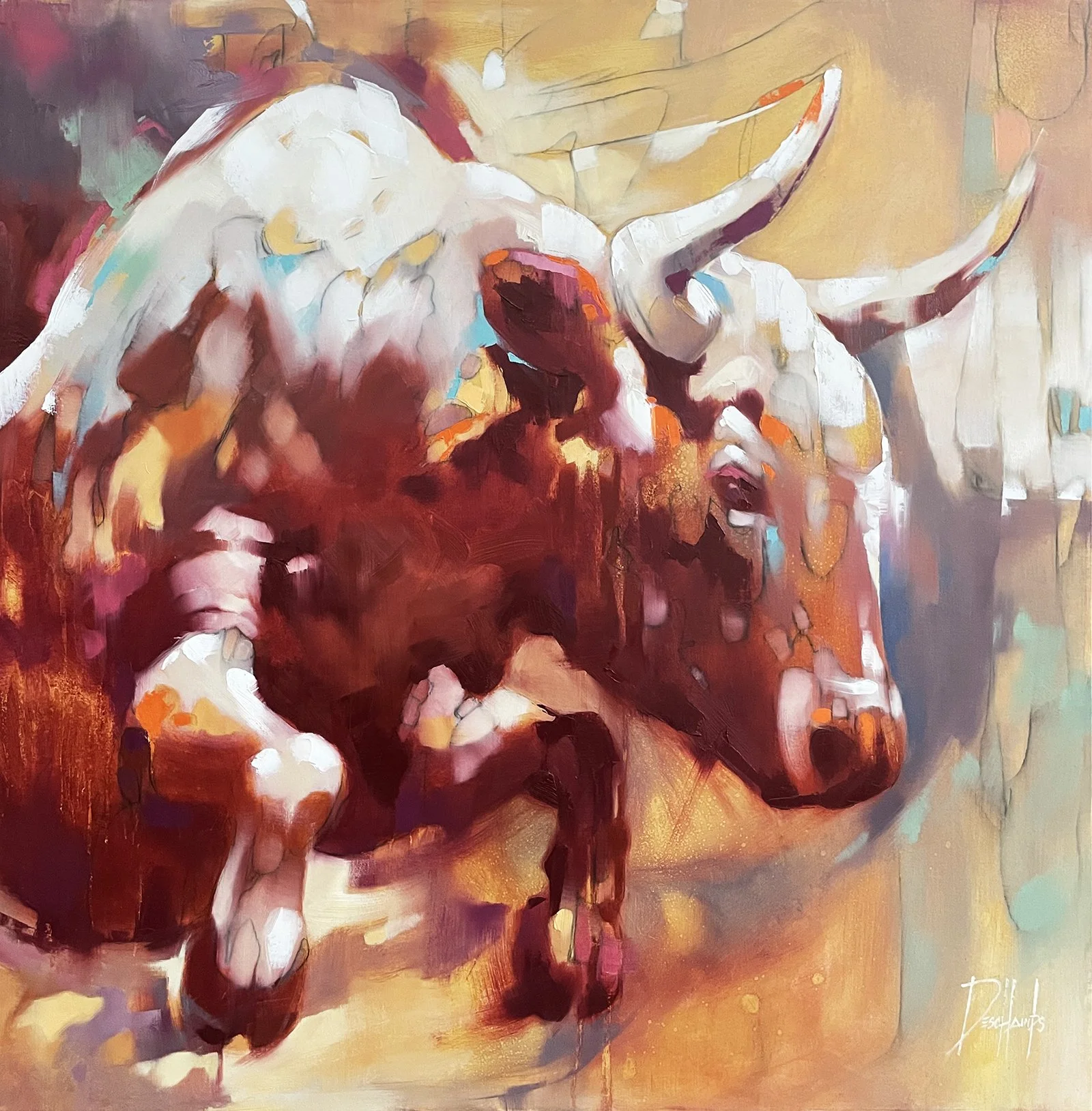 «La charge»
Huile sur toile
36x36