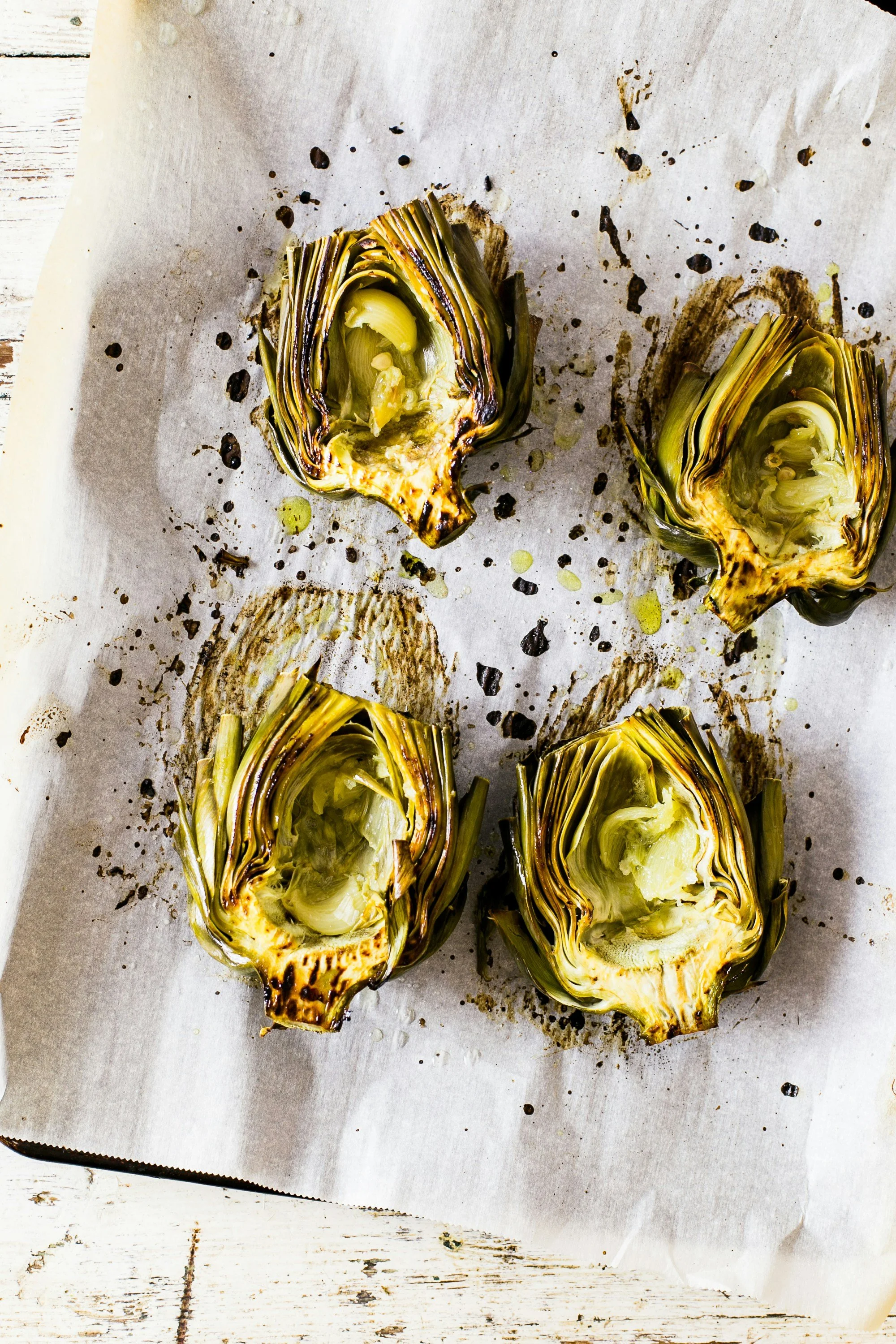 Grilled Artichoke with Lemon, Sea Salt and Pepper