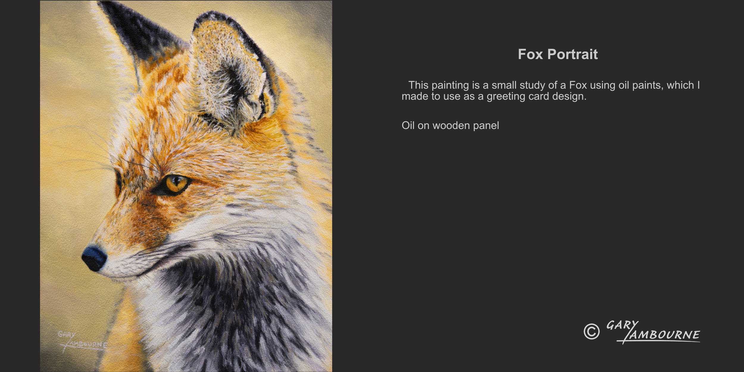 Fox Portrait Oil painting by Gary Lambourne