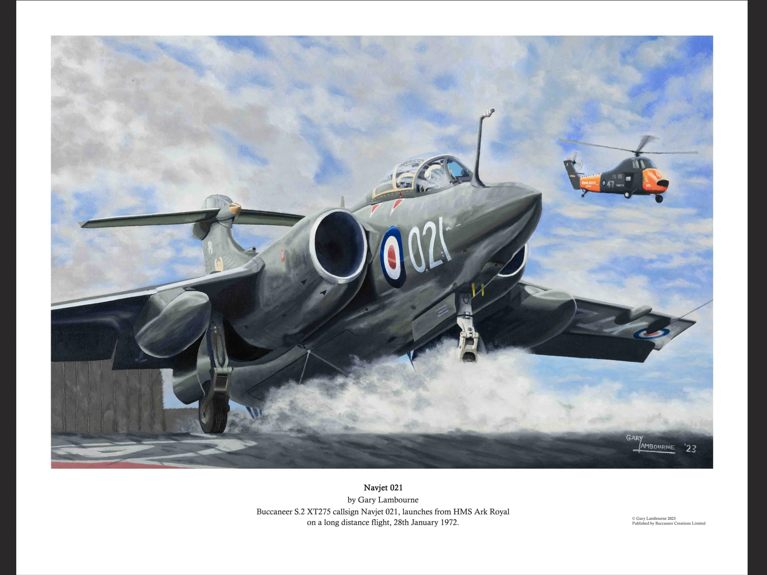 'Navjet 021' Blackburn Buccaneer S.2 Royal Navy. High quality Giclée fine art print with descriptive text, certificate of authenticity.