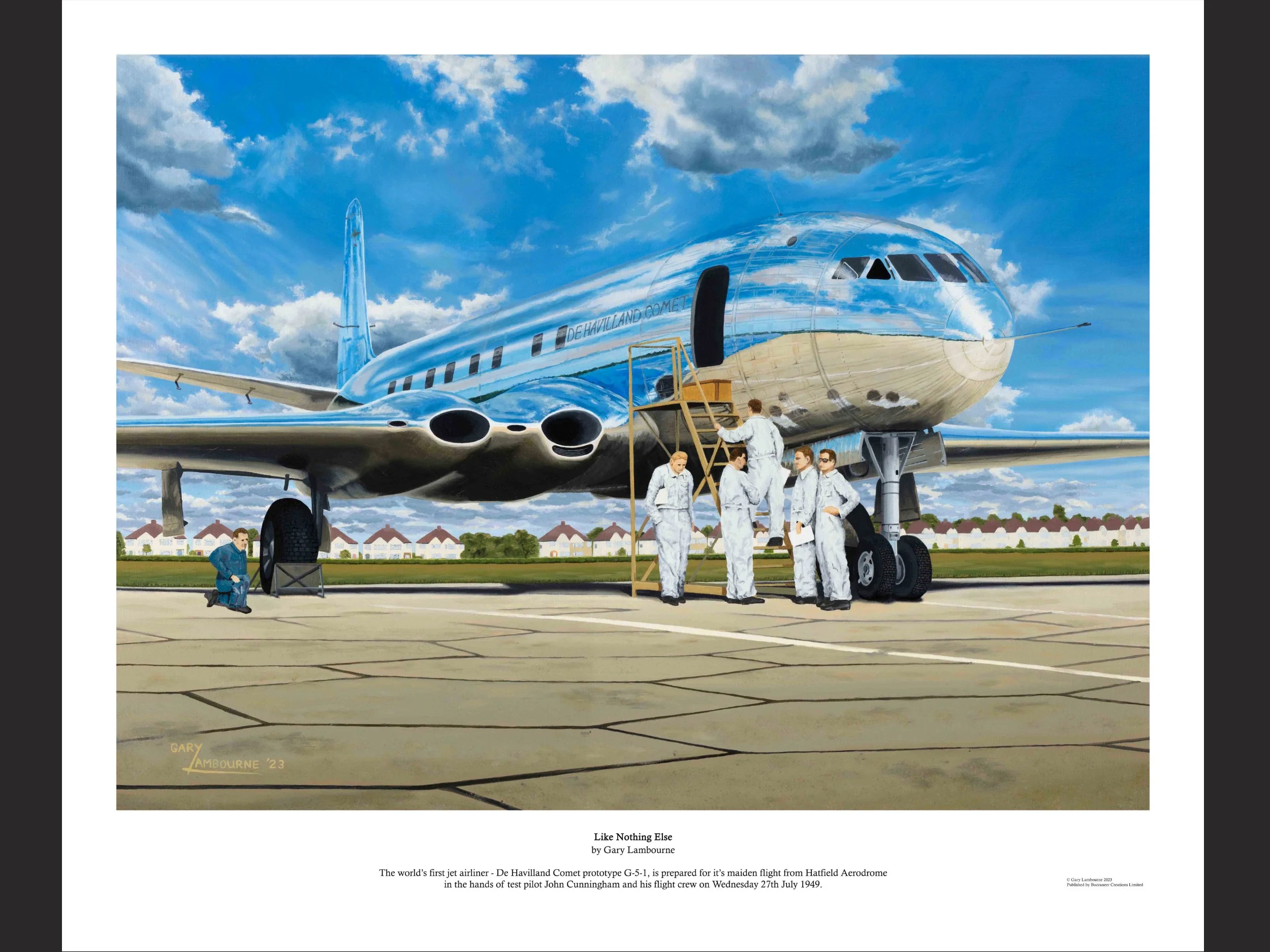 'Like Nothing Else' De Havilland Comet. High quality Giclée fine art print with descriptive text, certificate of authenticity.