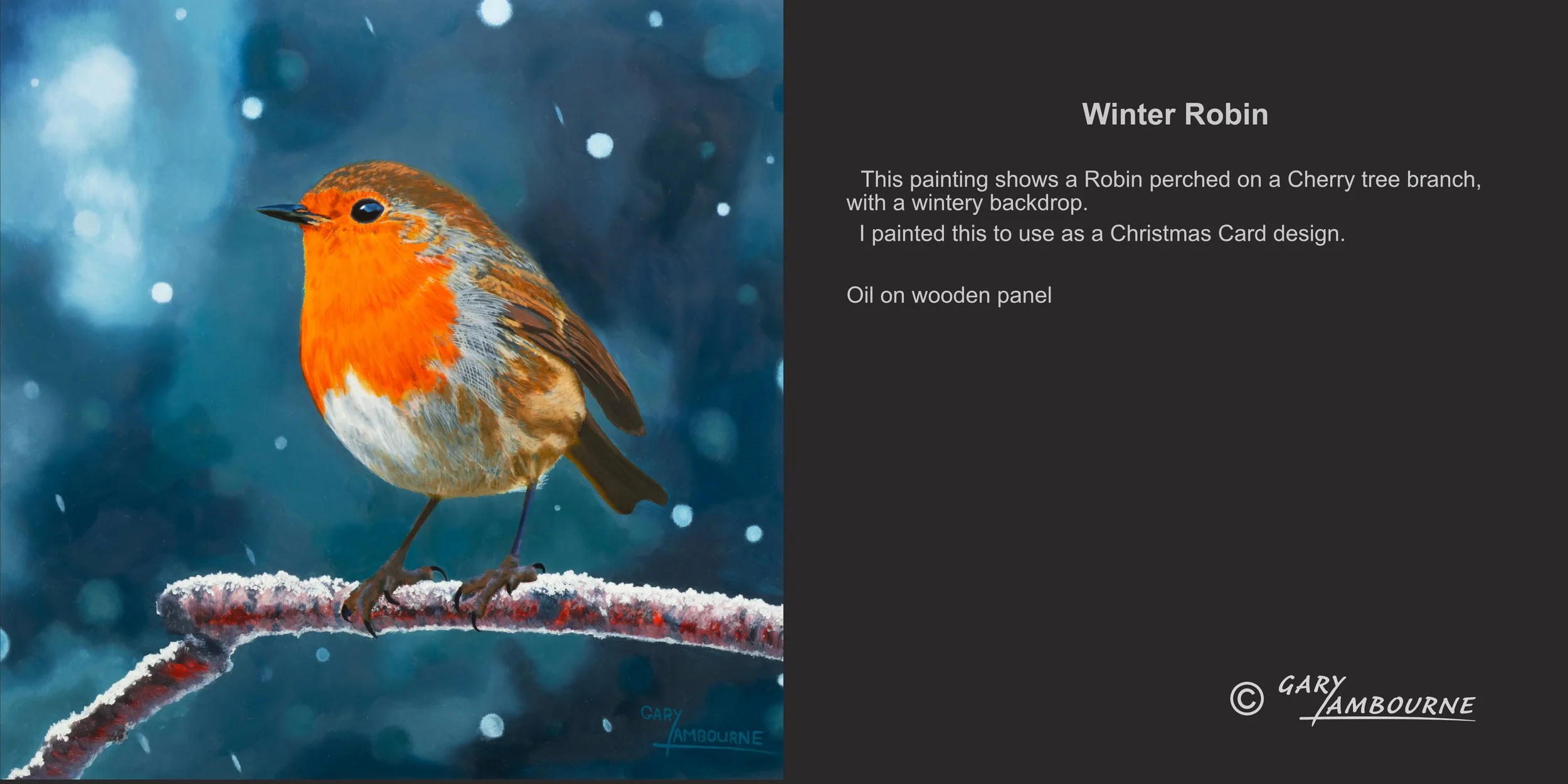 Winter Robin Oil painting by Gary Lambourne