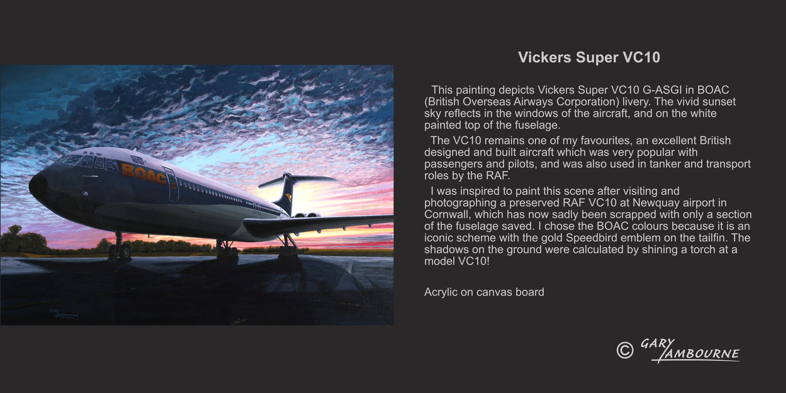 Vickers Super VC10 BOAC Acrylic painting