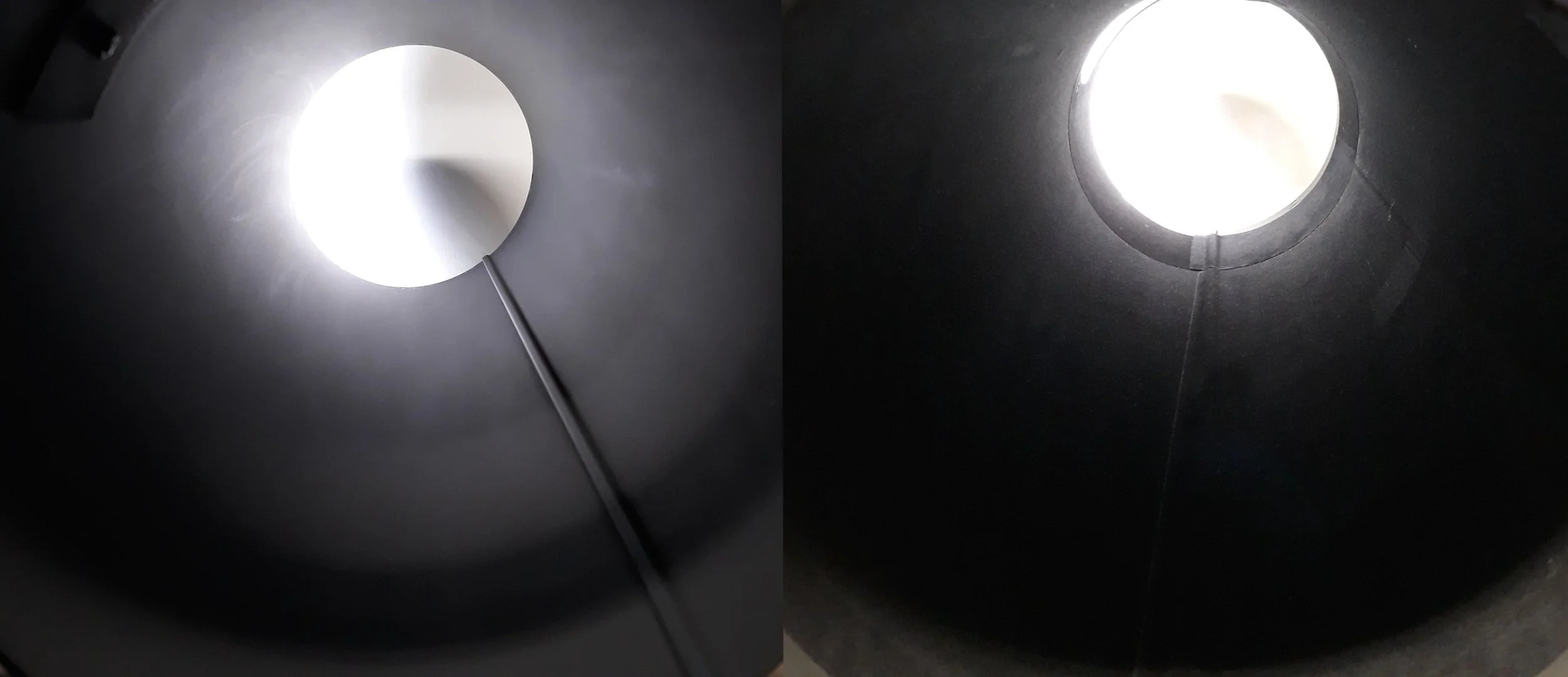 Explorer 150P-DS tube before and after flocking