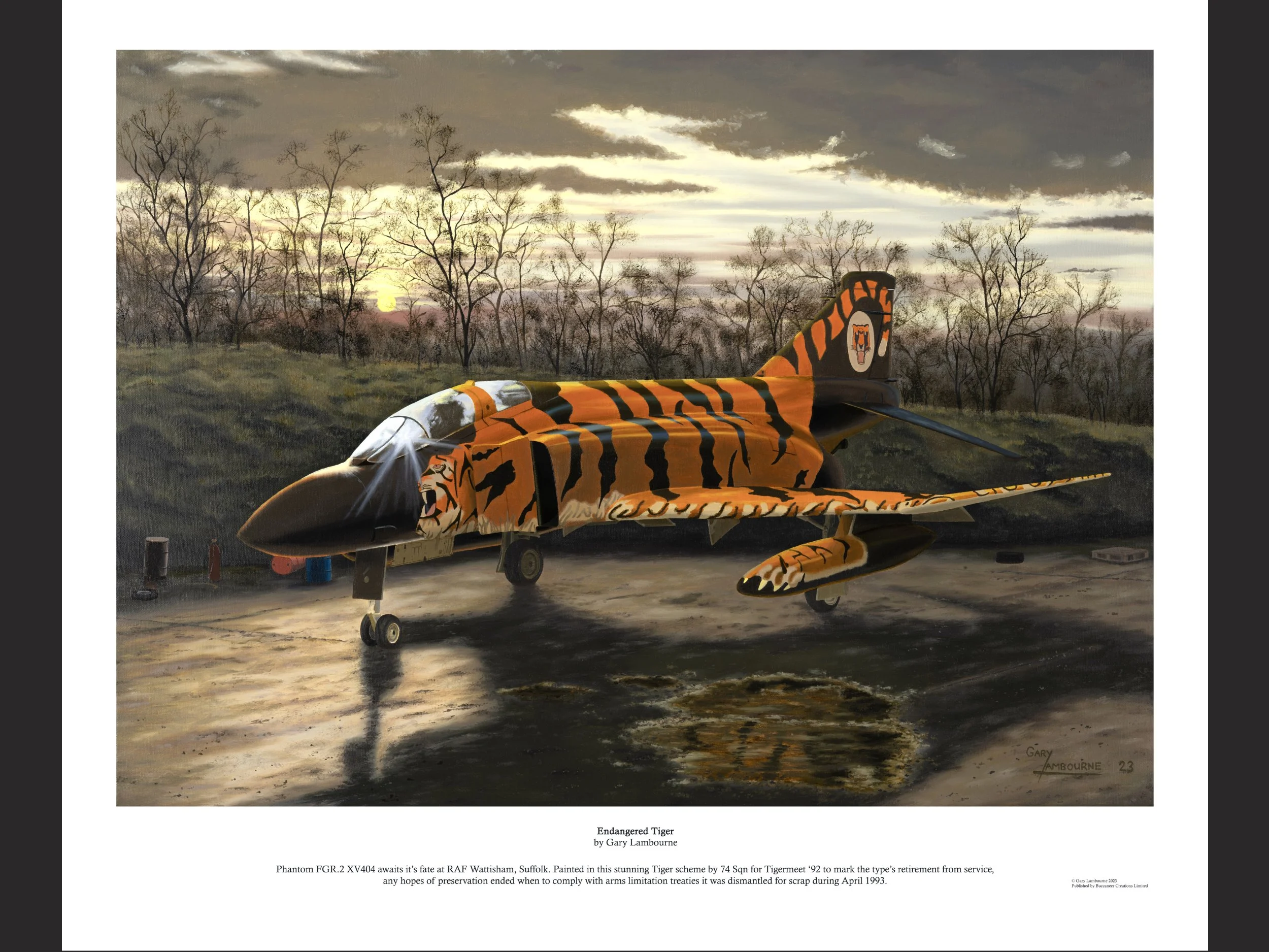 'Endangered Tiger' Phantom FGR.2. High quality Giclée fine art print with descriptive text, certificate of authenticity.