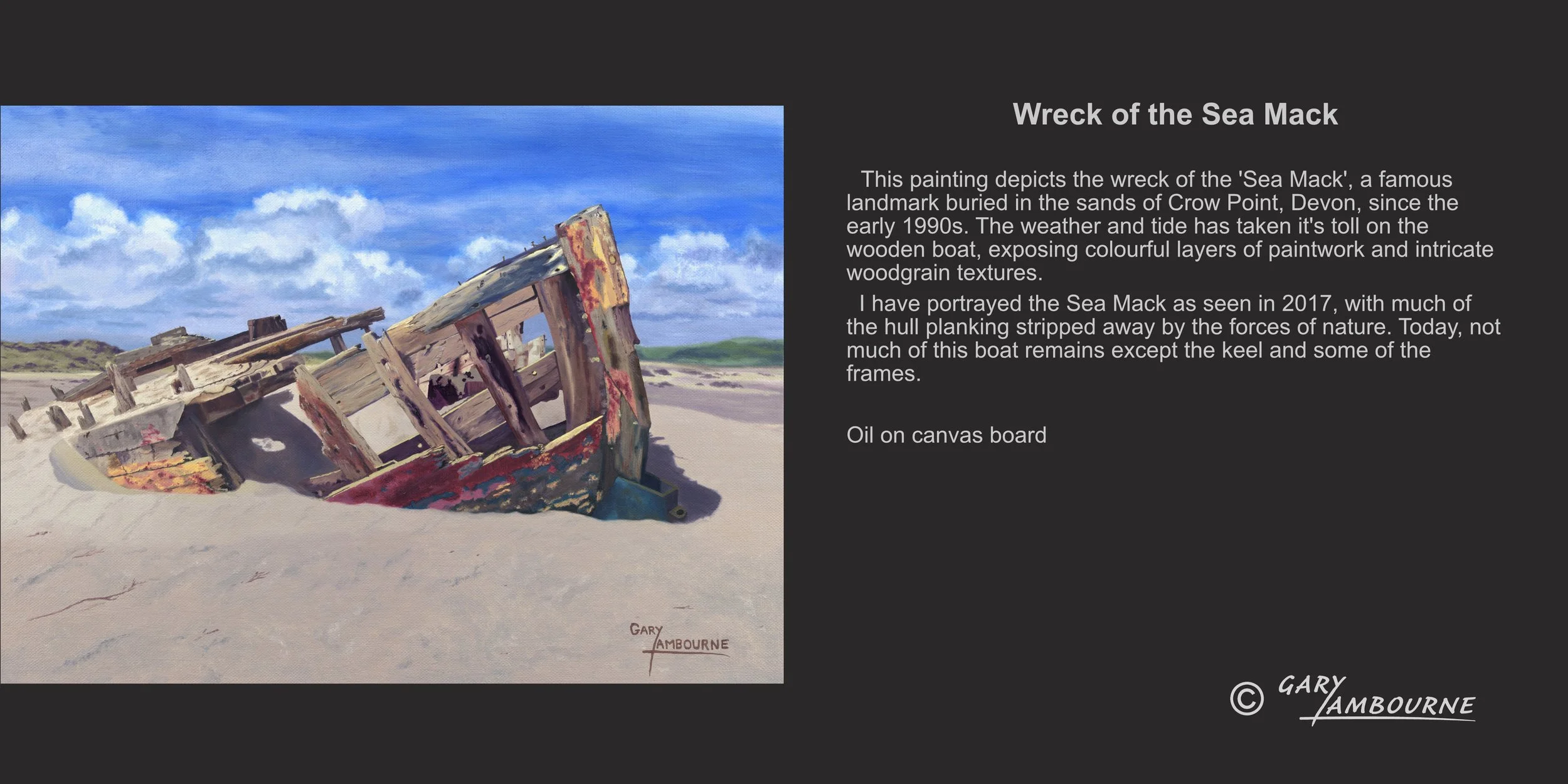 Wreck of the Sea Mack, Crow Point, Devon Oil painting