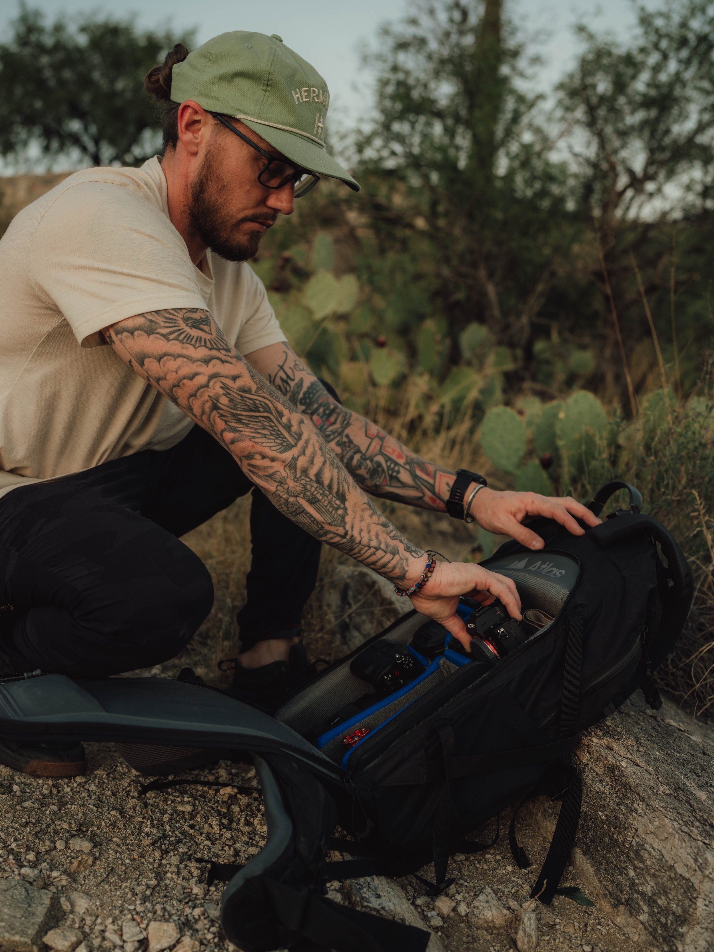 Open Atlas Pack with Camera Gear