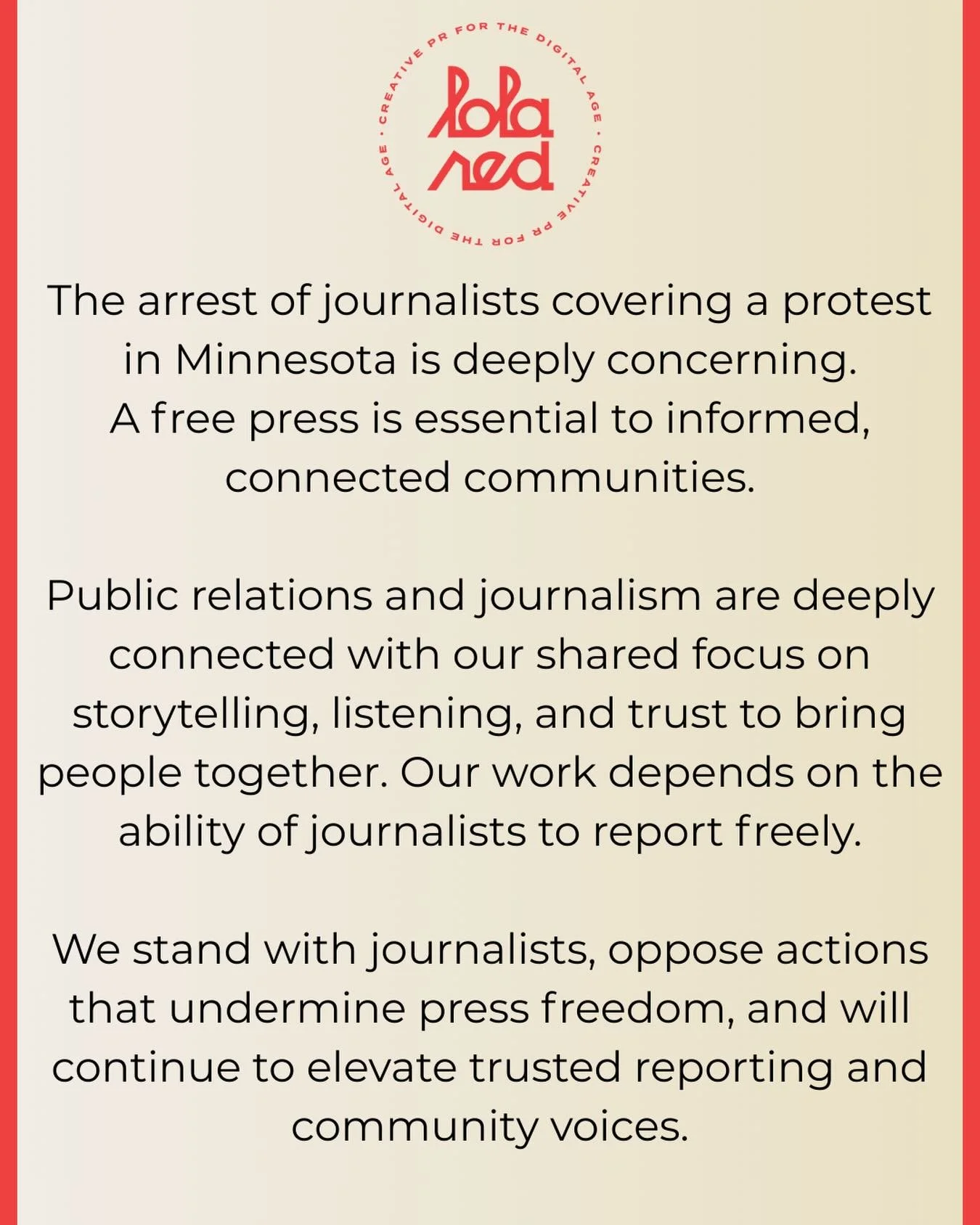 A message about today&rsquo;s headlines.