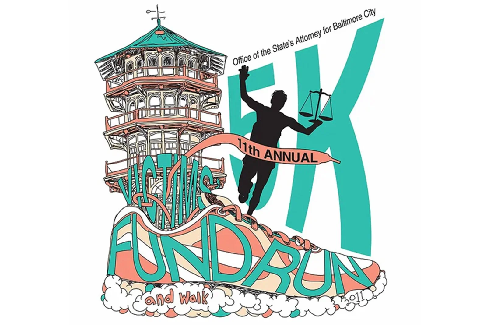 Illustration for the Office of the State's Attorney 11th annual Fund Run and Walk, 2009