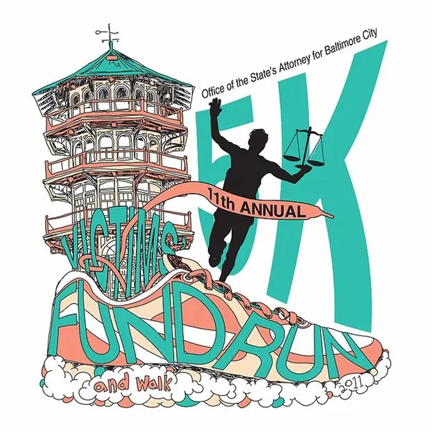 Illustration for the Office of the State's Attorney 11th annual Fund Run and Walk, 2009