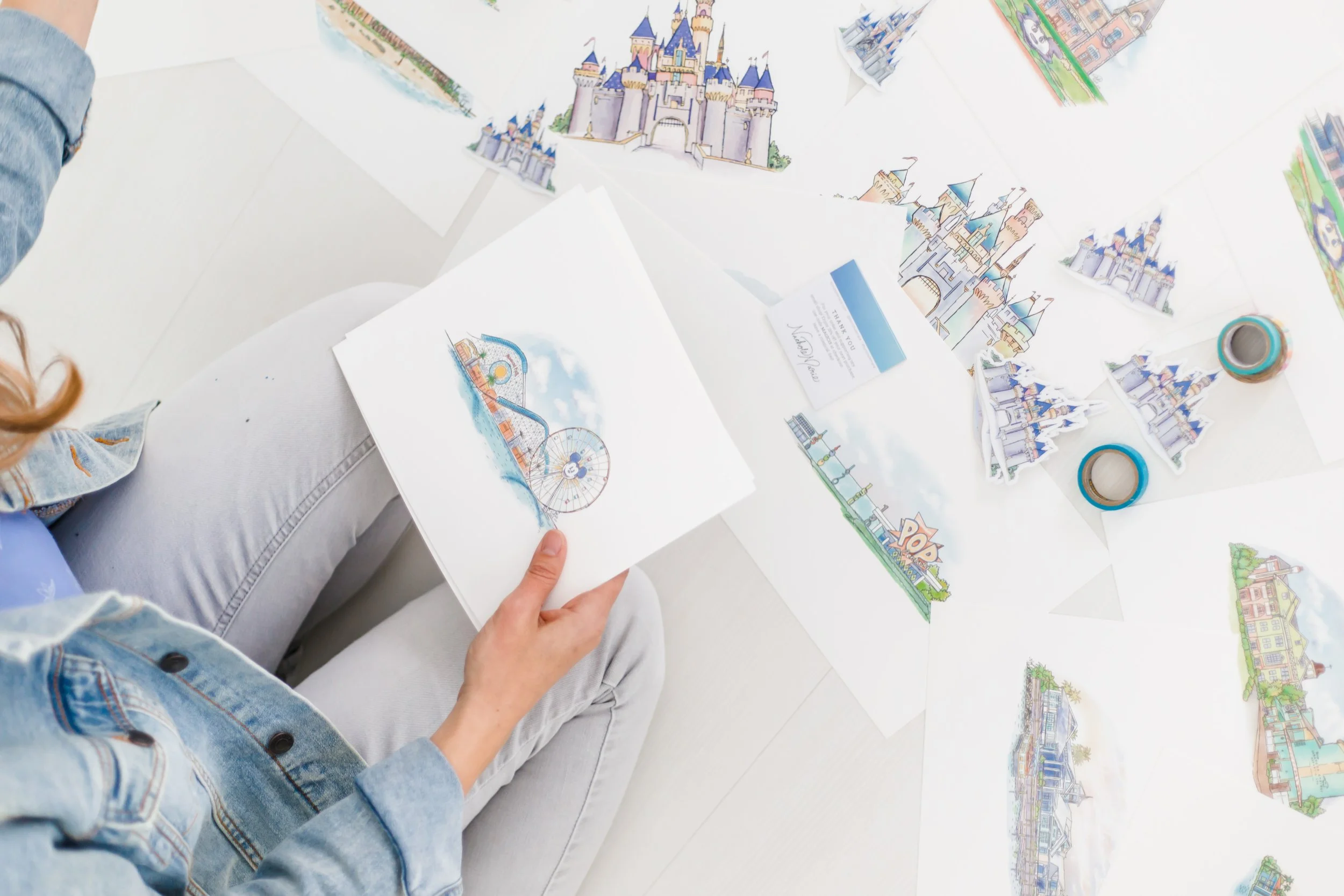 Disney Resort Watercolor Illustrations
