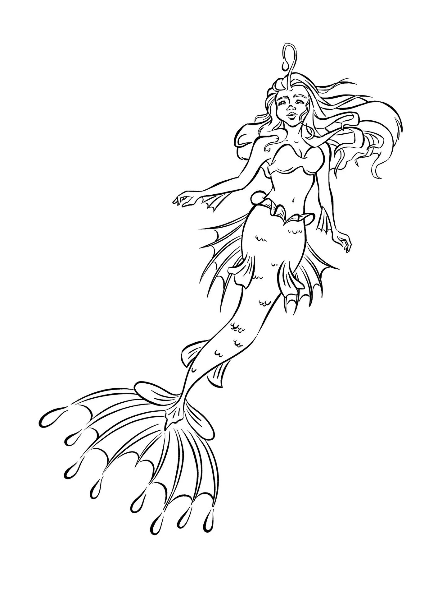 Practicing linework. New mermaids drawing. Old princess and #spiderverse art. #momartist #illustration #lineart #linework