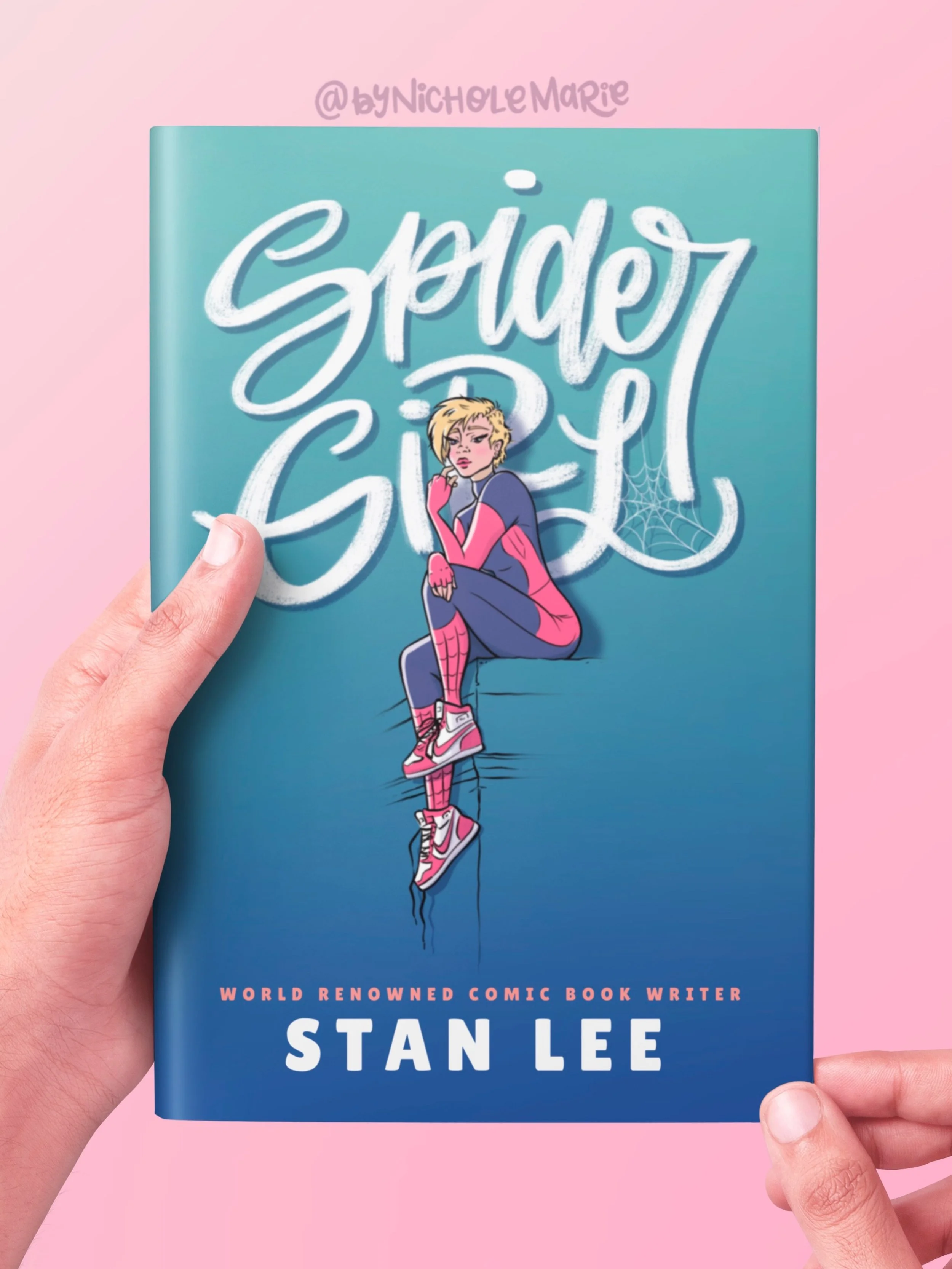 Exploratory design for a book cover concept for a Spider-Girl novel. (Swipe images for more captions and art) 

#spidergirl #bookcoverart #bookcoverartist #spidergwen 

I wanted this illustration to pop, similar to a #Chicklit book cover. I toyed wit