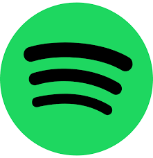Spotify logo with green background and black curved lines