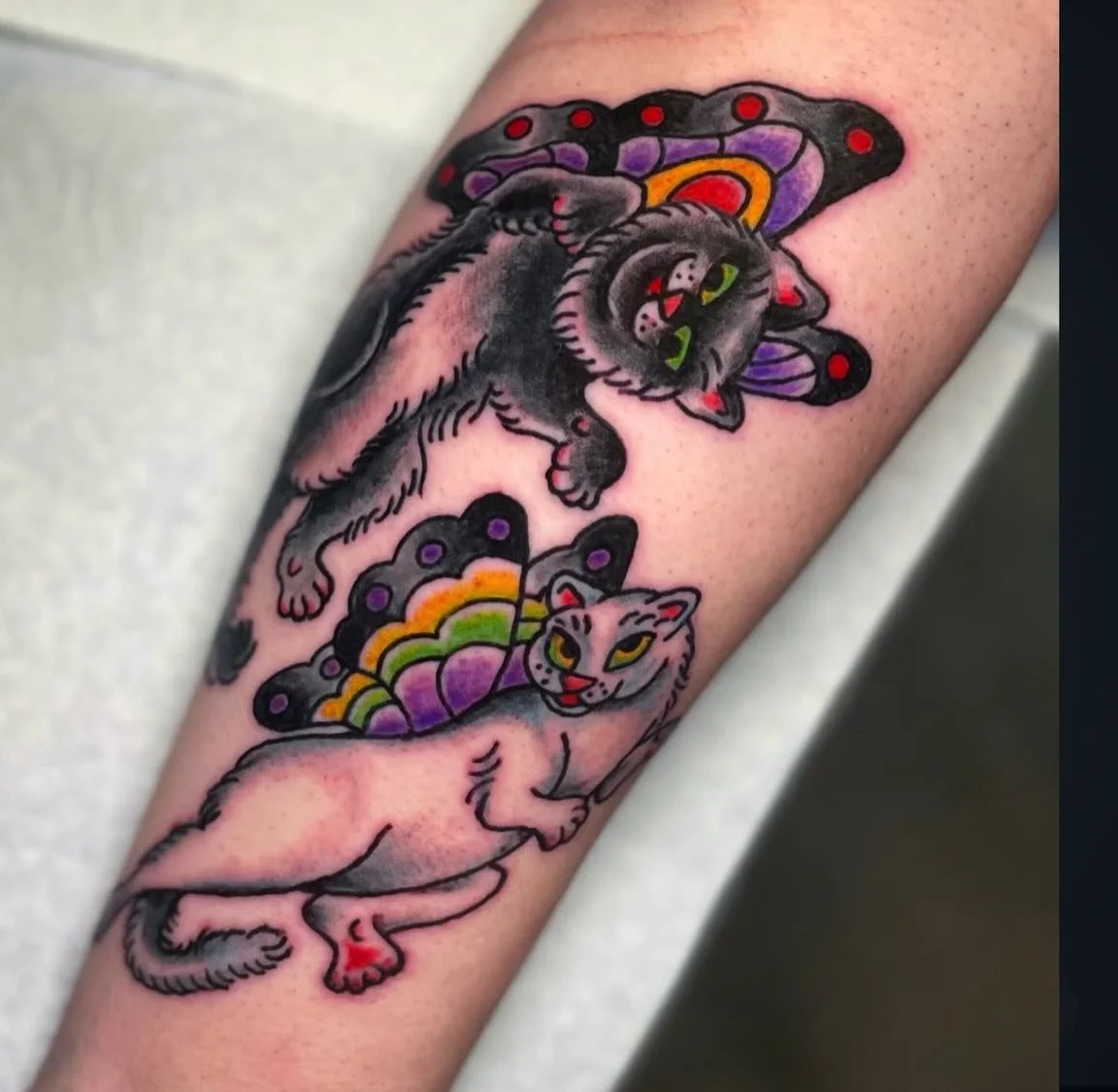 Butterfly cats by @misaortego along with some other available kitty cat tattoo flash 🐈🦋