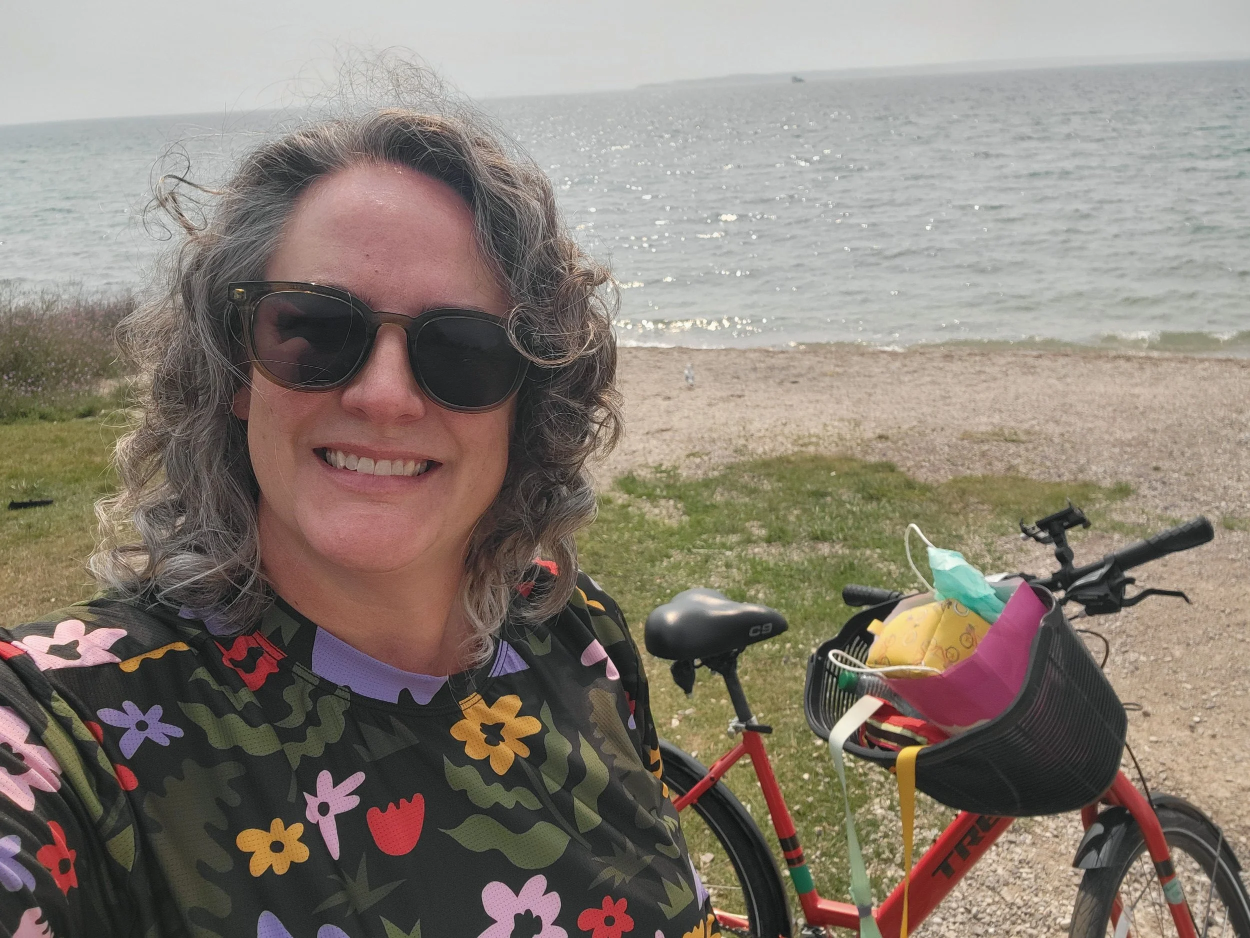 Taryn enjoying a bike ride on Mackinac Island, MI.