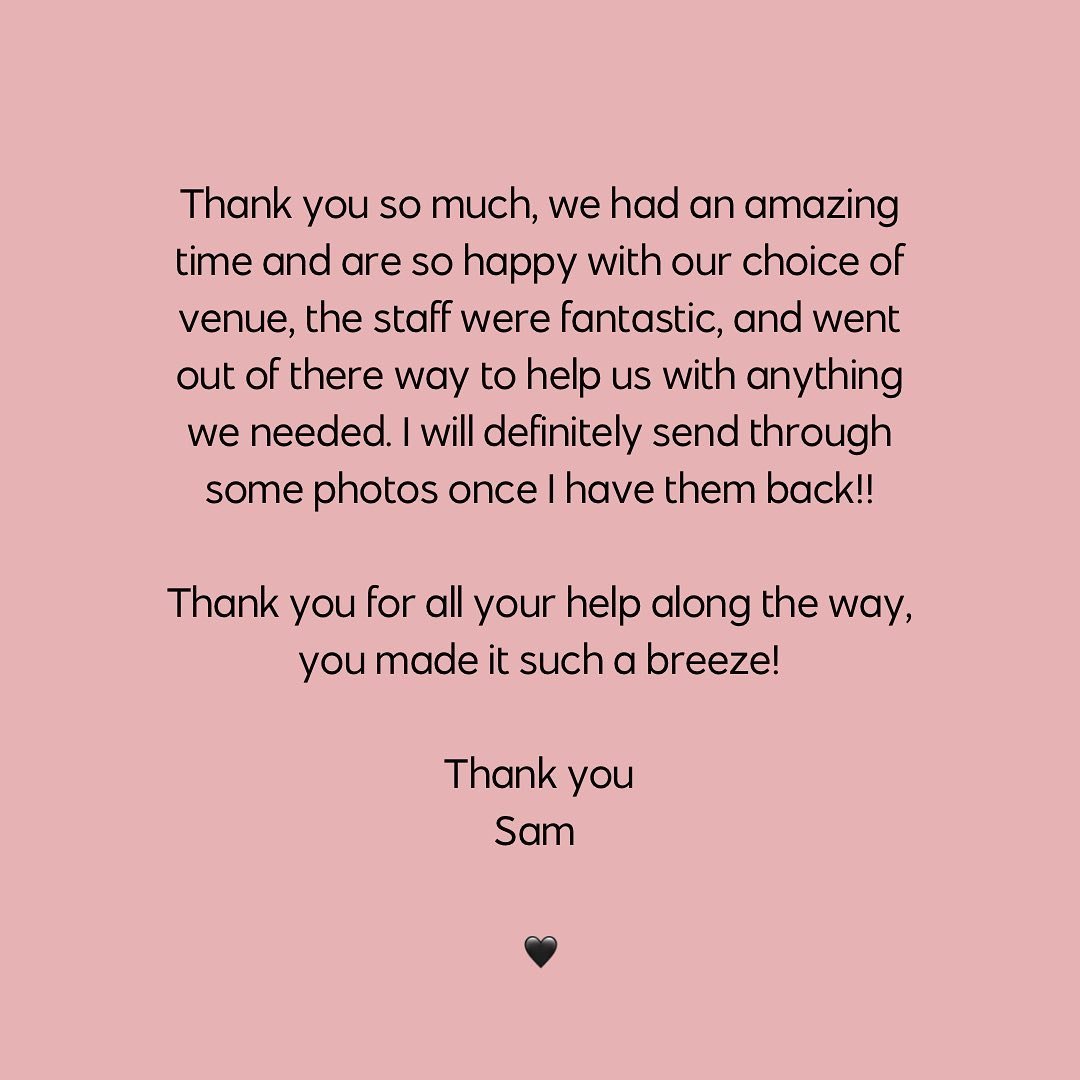 We&rsquo;ll never get sick of feedback like this from our beautiful clients &hearts;️🤍 

Supporting our couples on their journey brings us so much joy, especially when we work with incredible properties that help us deliver the experience! 

With @s