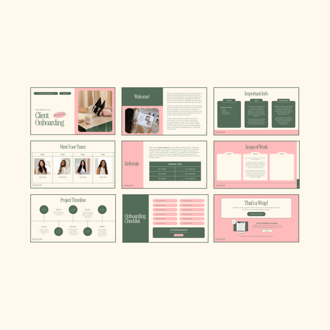 Client Onboarding Template (Canva) — Seventh House Marketing