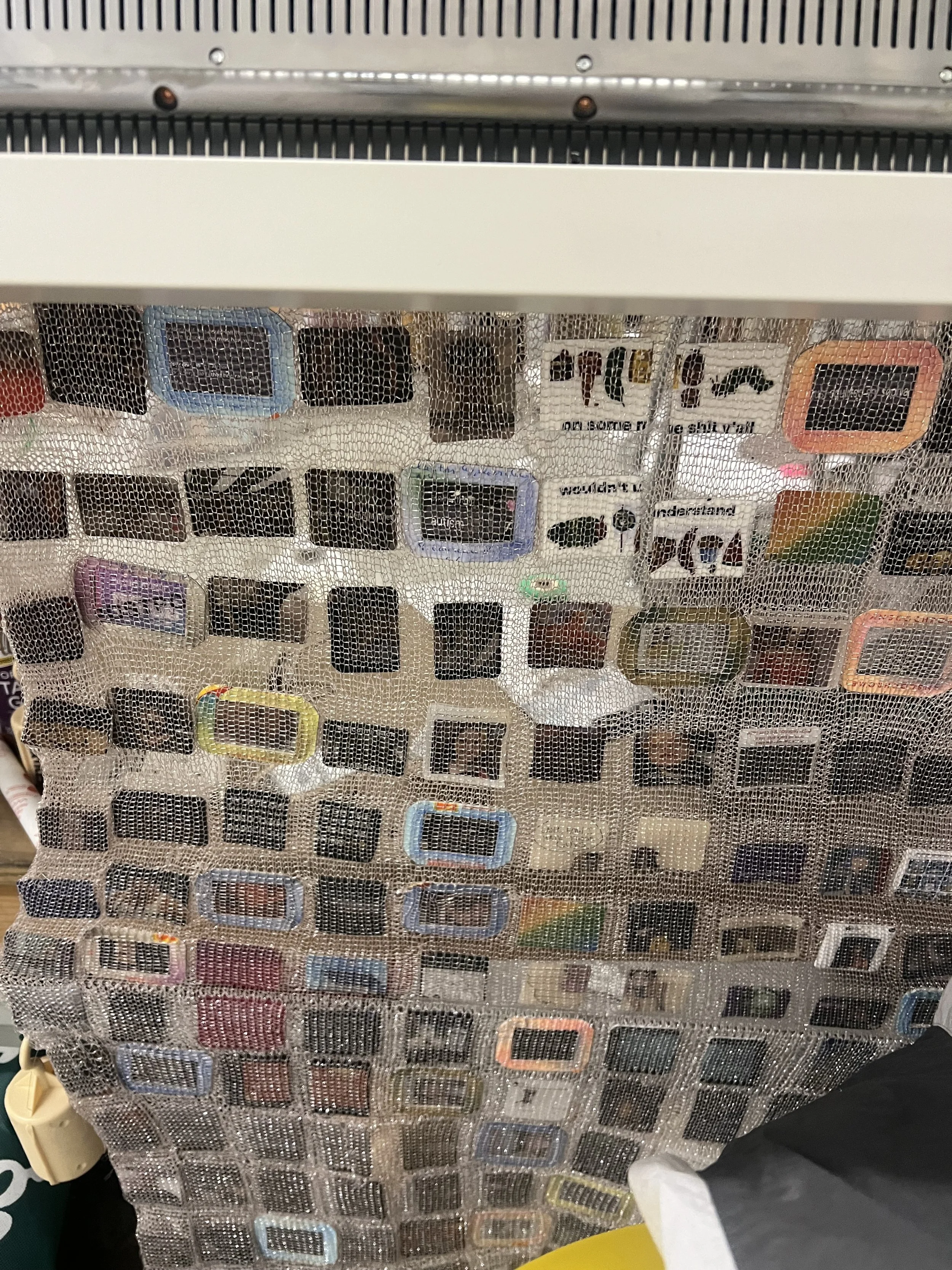 in progress knitting