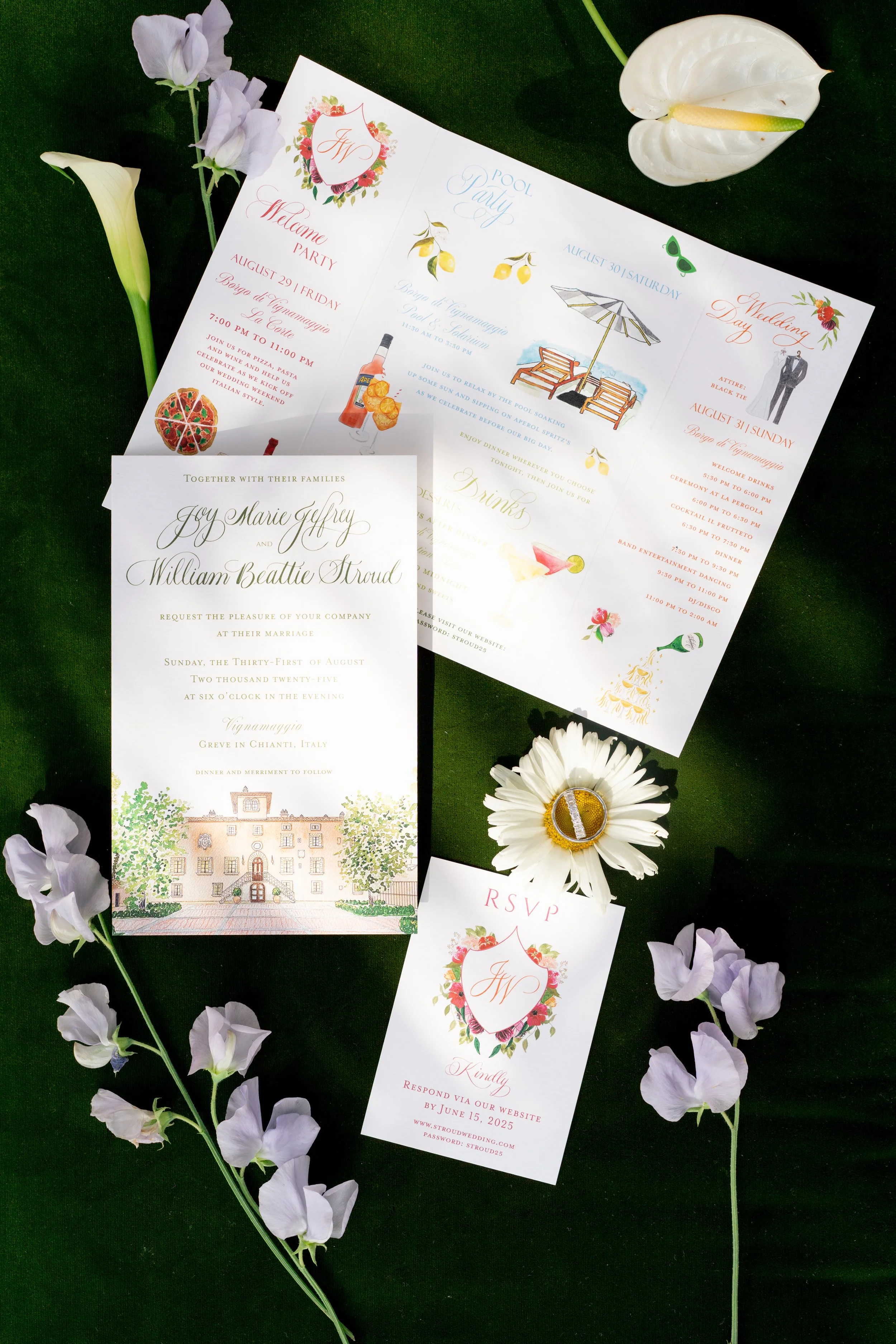 Italy wedding invitations