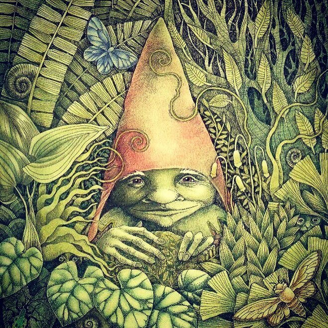 We had a visitor in our house tonight...an elemental creature from the garden. He was dashing about desperately trying to find the way out. I saw him in the peripheral of my vision..doubting what I saw at first. But there he was...a friendly chap and