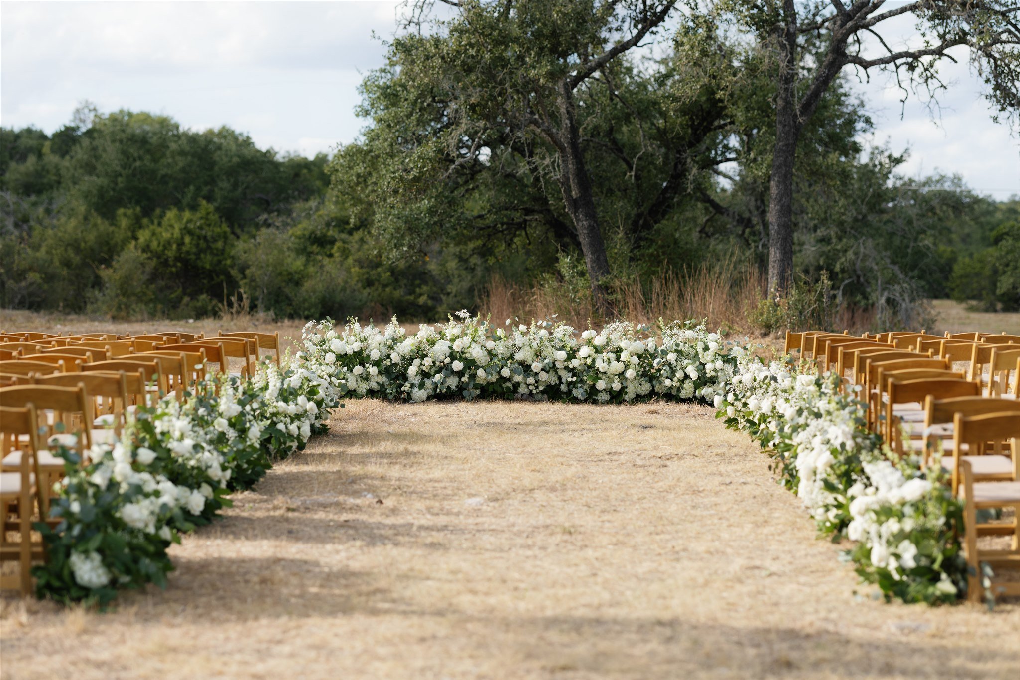 Private Home Ceremony with White and Green Floral