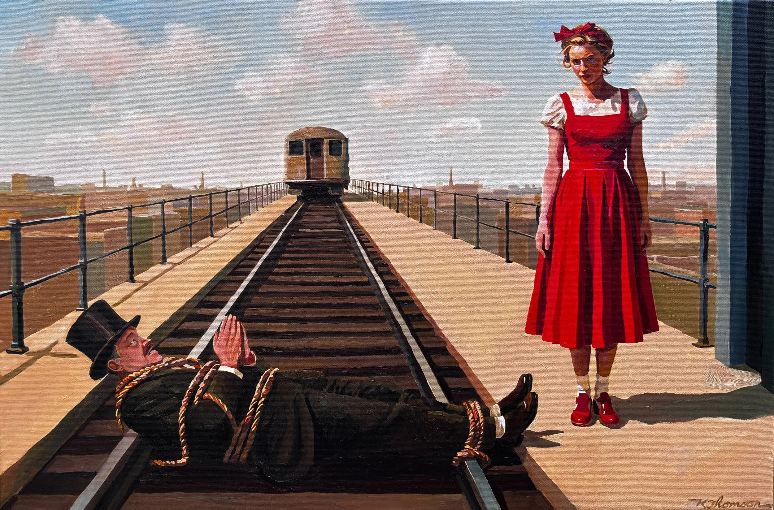 Damsel in Red Dress (2026), 16x24 inches