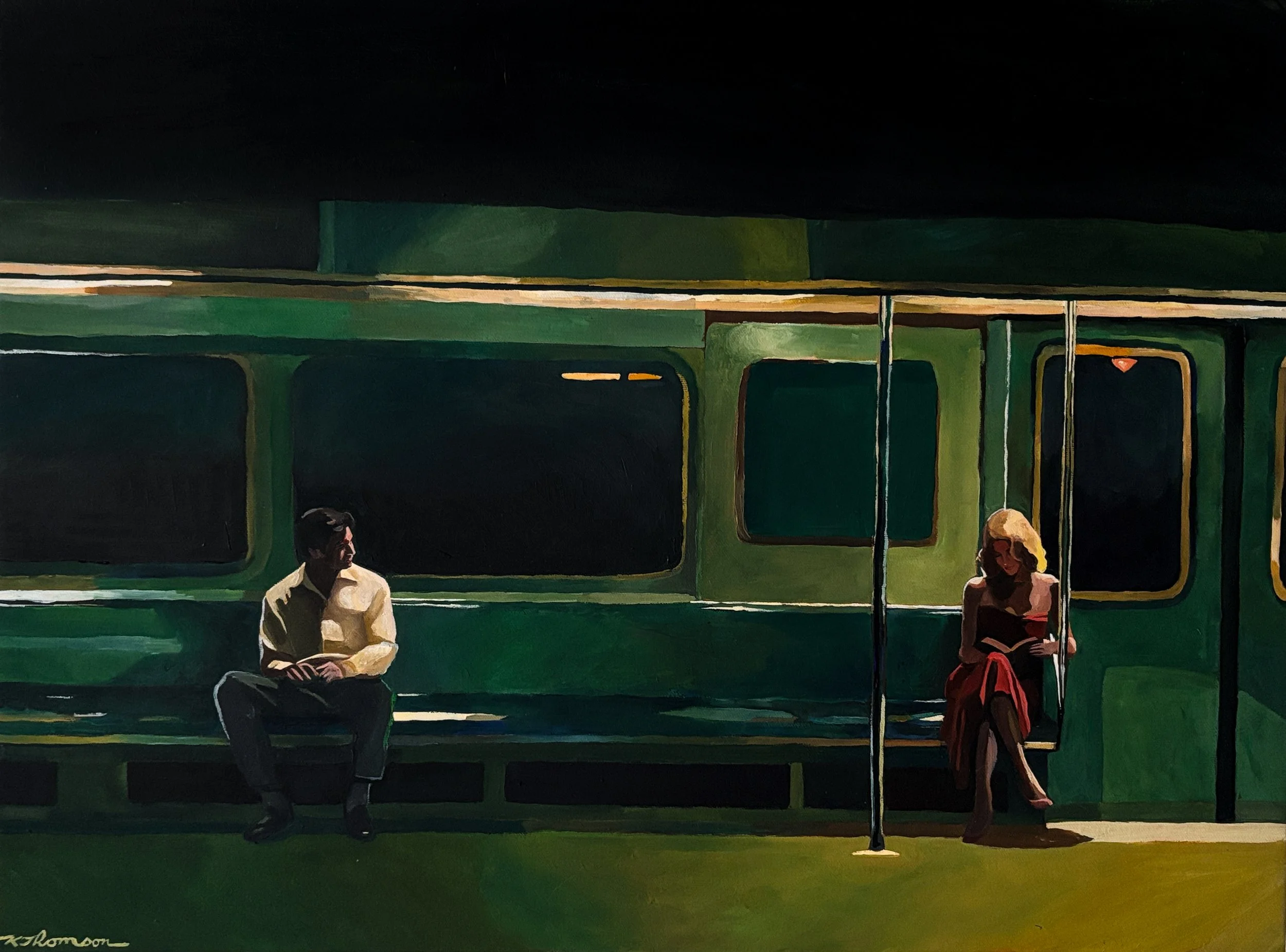 Strangers on "A" Train (2026), 16x24 inches