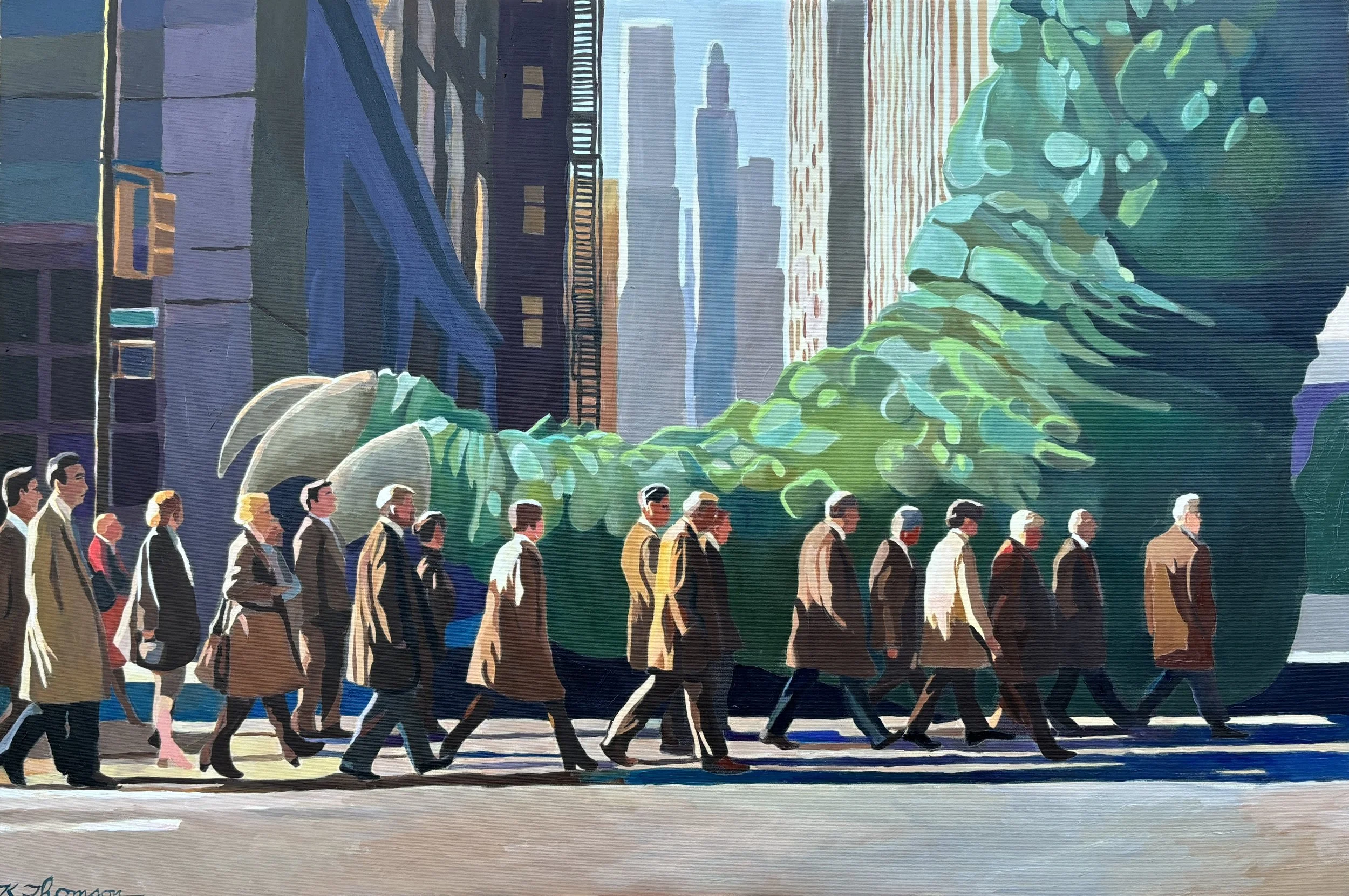 Pedestrians (2025), 20x30 inches