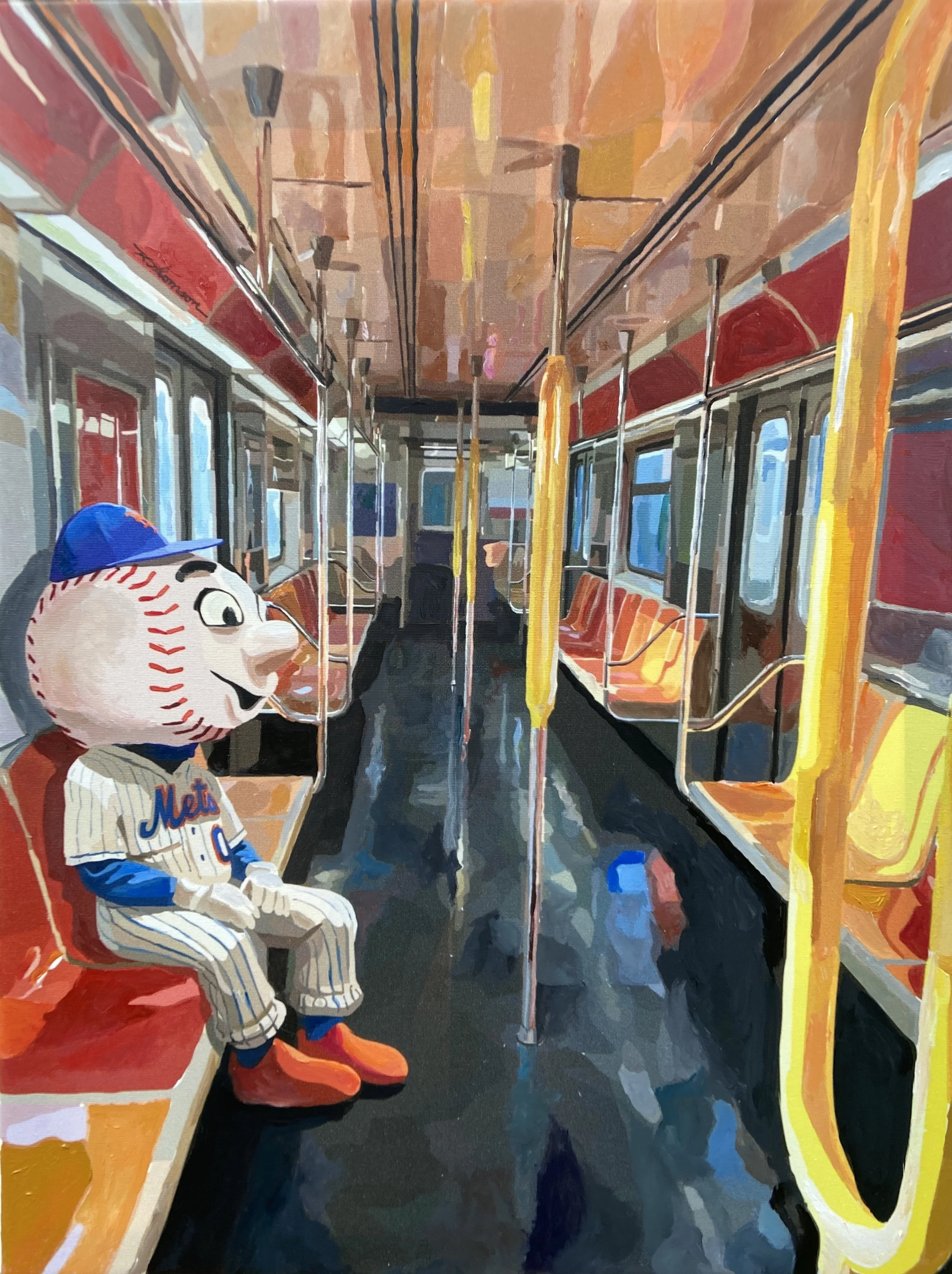 "Out to the Ballgame" (2024), 24x16 inches