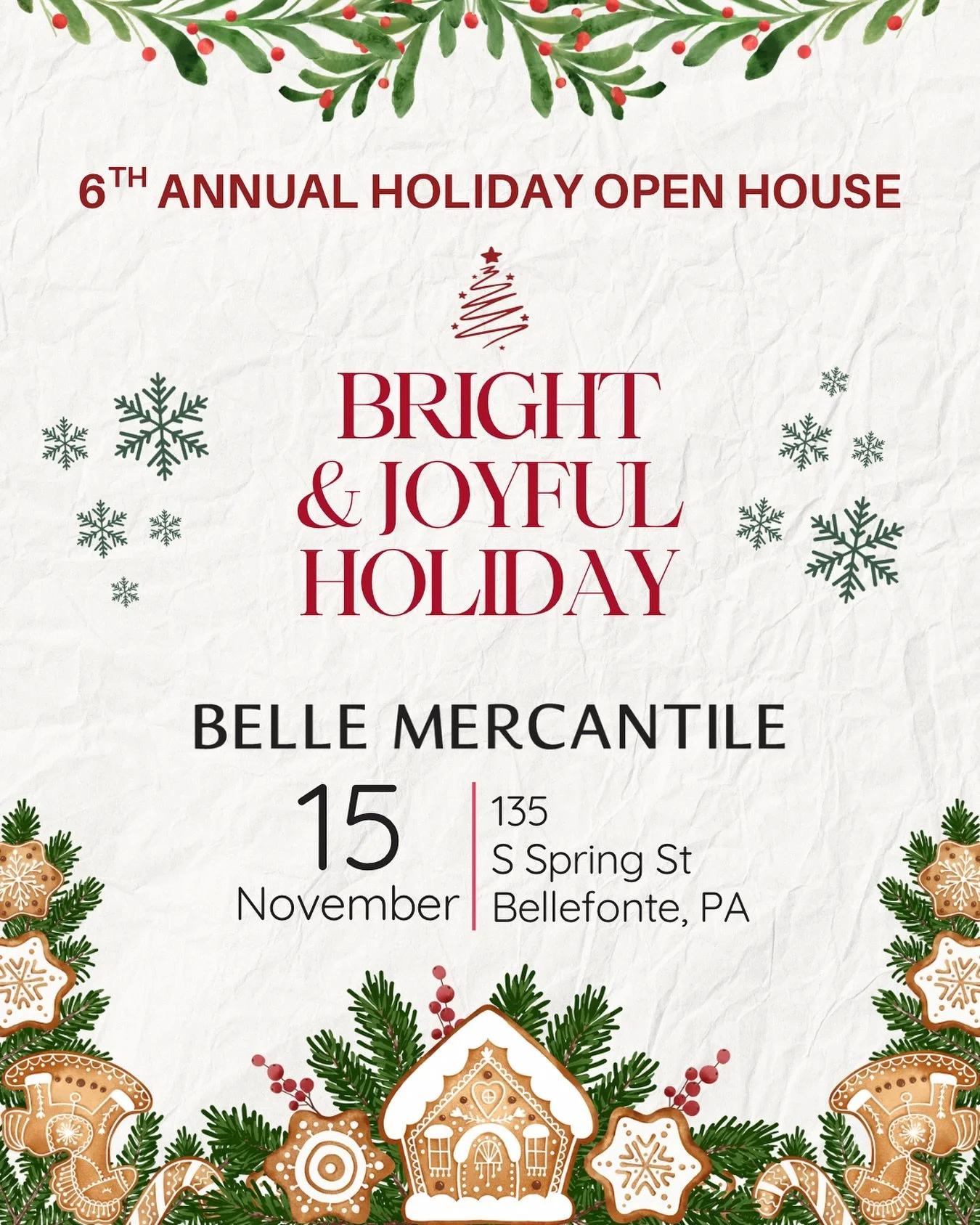 Can you believe it will be our 6th Annual Holiday Open House this year? Where does the time go? 

Thank you to all of our loyal customers and welcome to all of our new customers. We will see you November 15th for a fun kick off to the Holiday season!