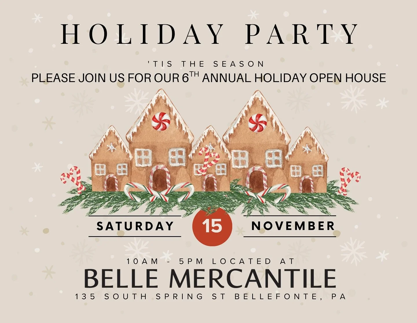 Our 6th Annual Holiday Open House is quickly approaching.  We hope you can join us November 15th!