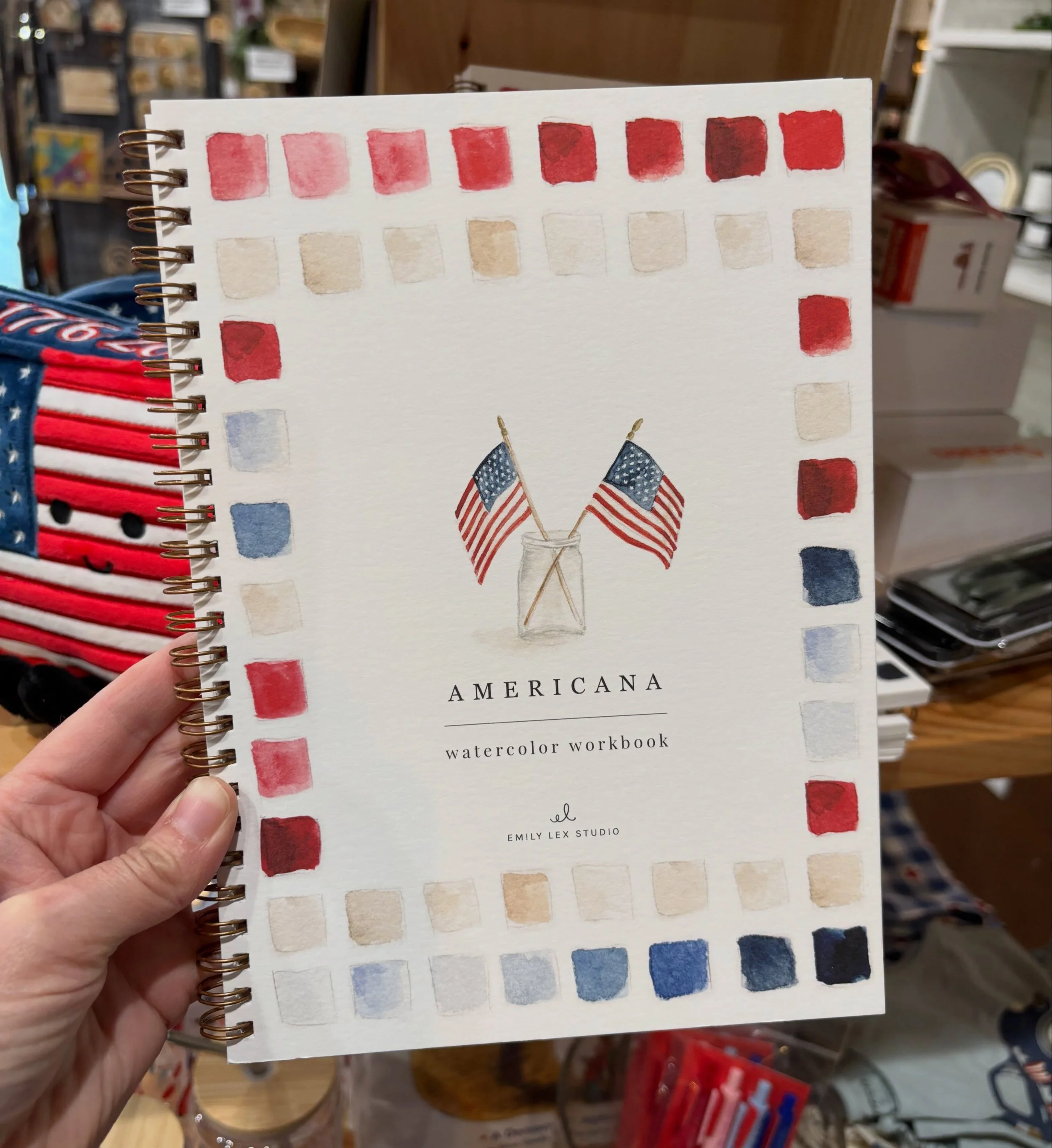 A new arrival, Americana watercolor workbook by Emily Lex Studio.