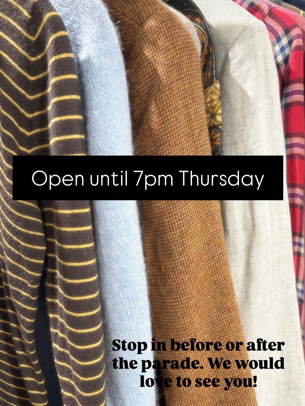 Our hours are 10-7 today.
If you are in Bellefonte for the parade feel free to stop in before or after - we have our &ldquo;Finally, Fall&rdquo; event from 5-7.