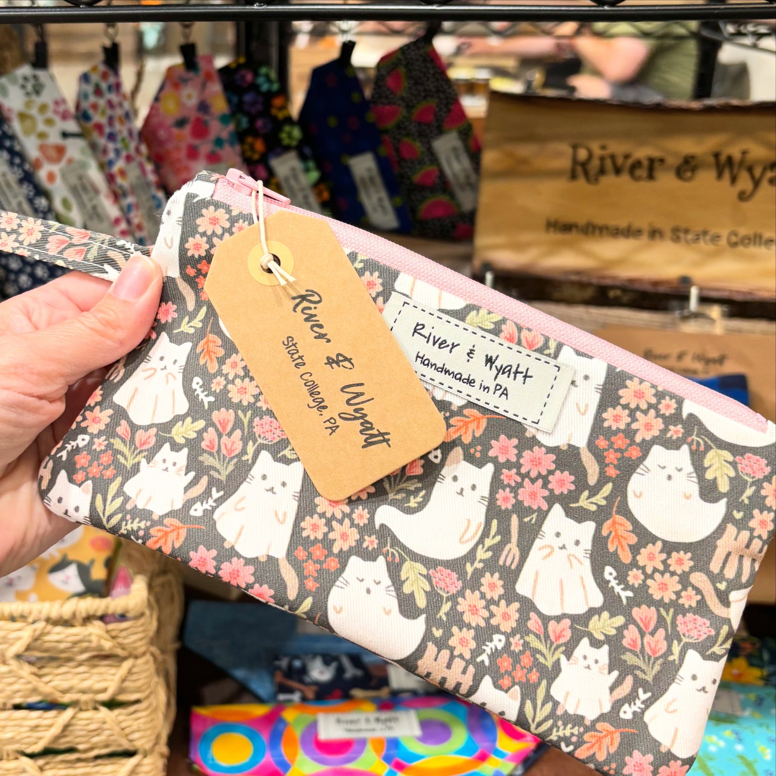 @river_and_wyatt has the cutest sewn items for the pets and the animal lovers! Pick up a seasonal bow tie, bandanna or bag before they disappear!