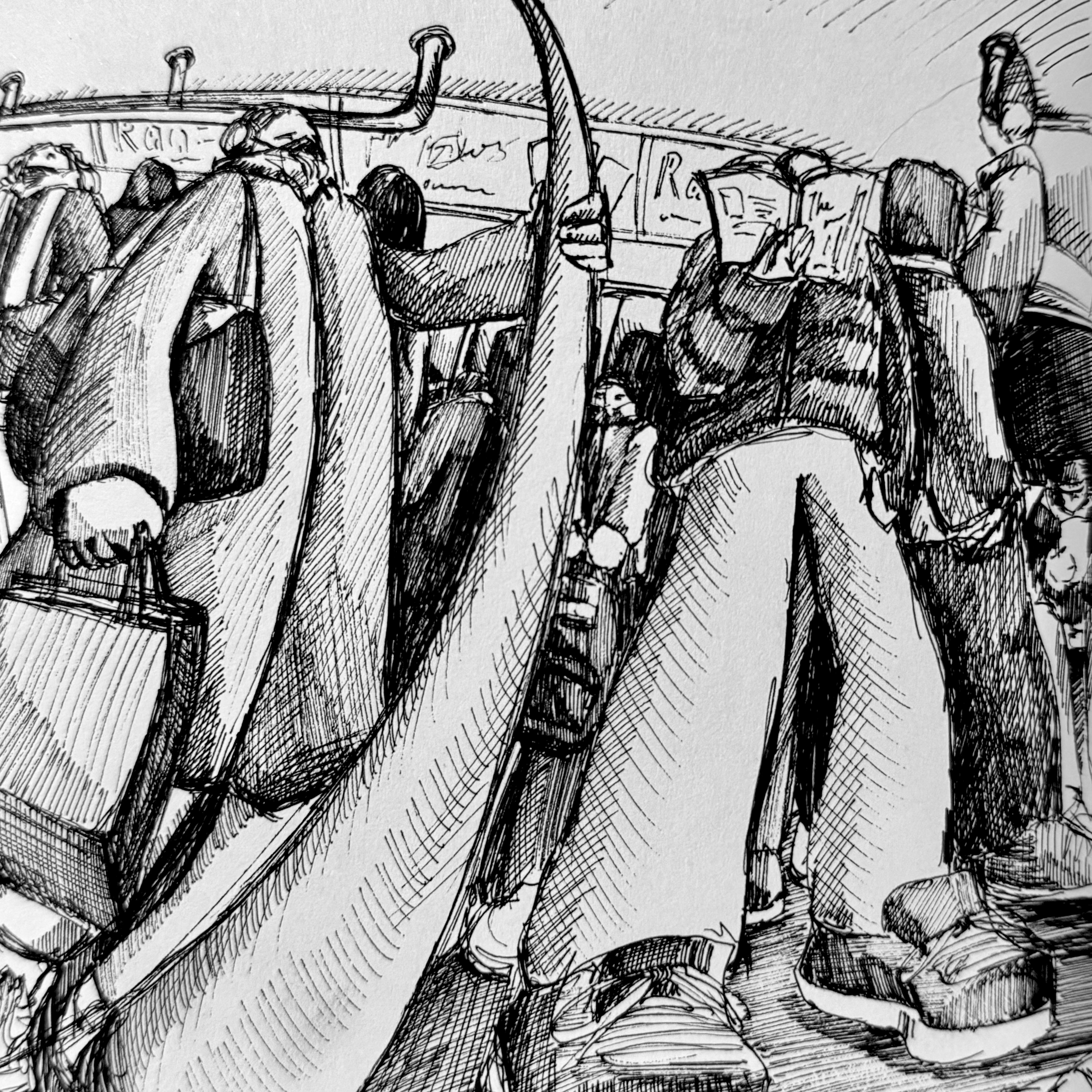 all our puffers are touching || pen on paper