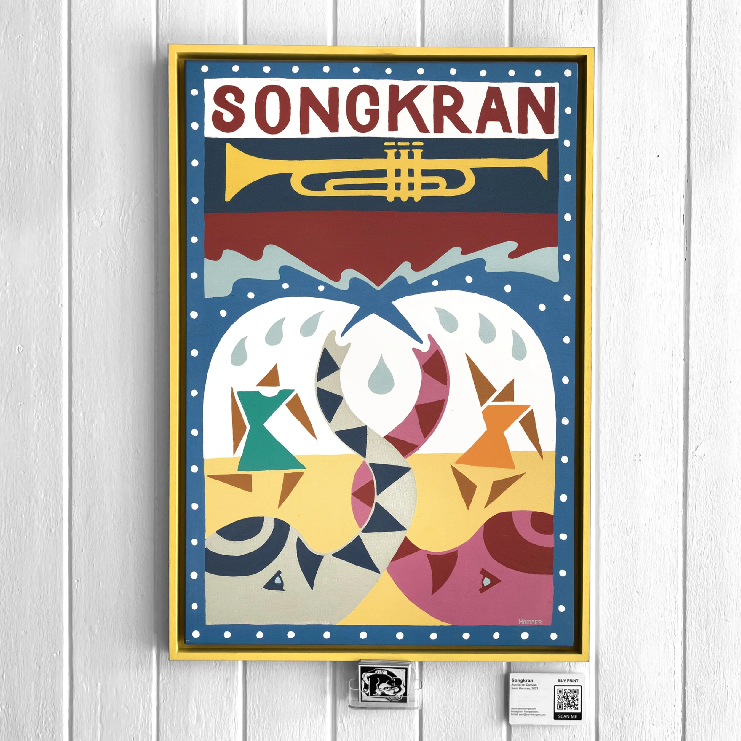 Songkran, Acrylic on Canvas, Framed size - 85cm x 60cm. £400