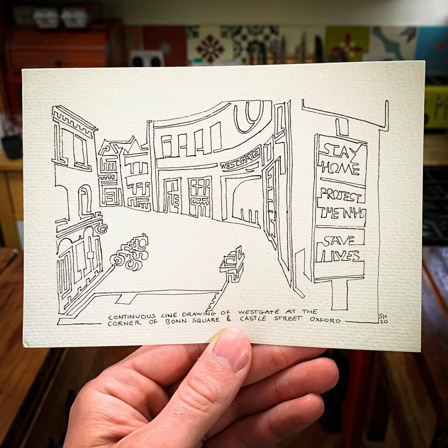 Found all these old line drawings done on the first days of lockdown in 2020. Each one of a different scene around Oxford in a single continuous non-crossing line. A bit like drawing and playing snake at the same time.