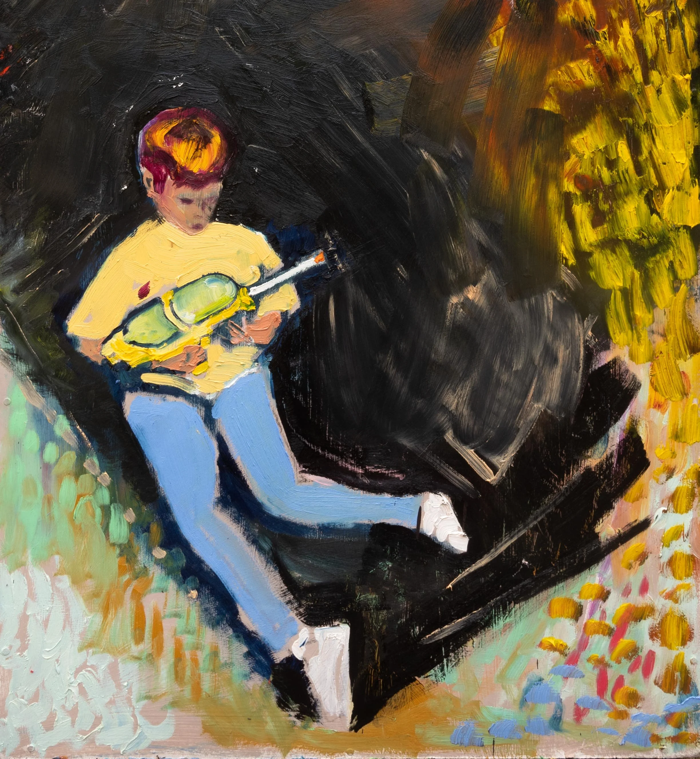 Boy With Super Soaker, 2020
Oil on board, 60 x 60 cm. £800